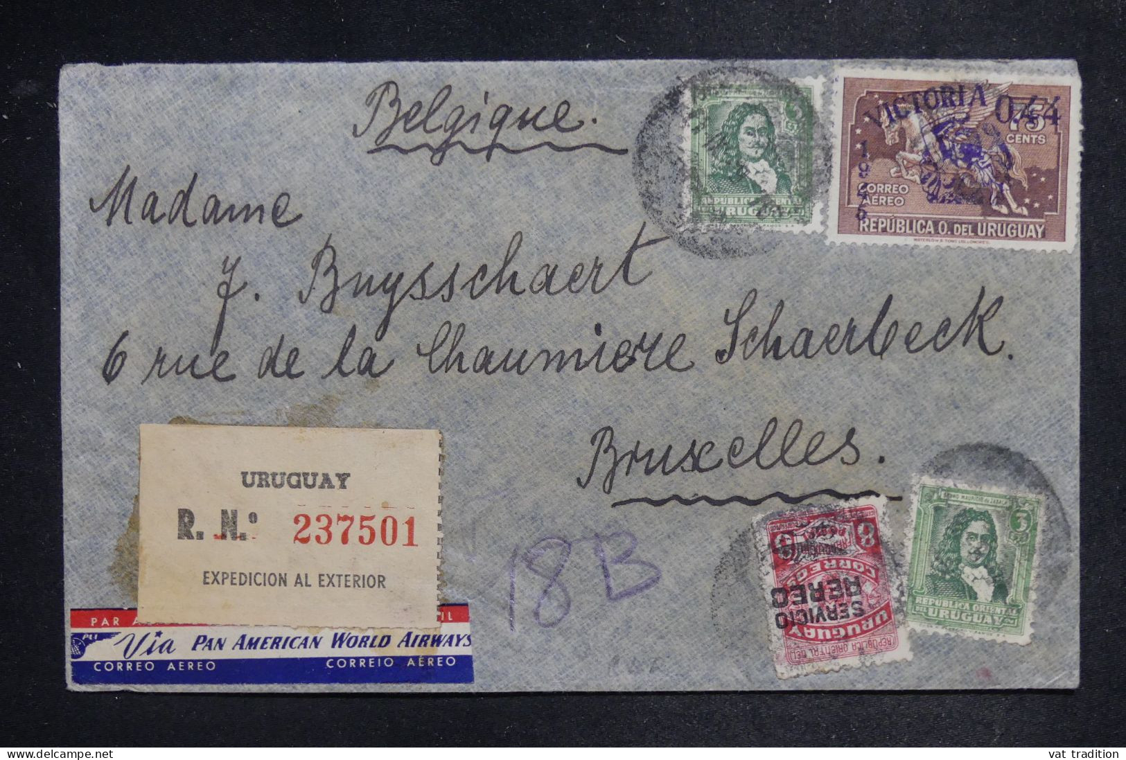 URUGUAY - Enveloppe En Recommandé De Montevideo Pour La Belgique  - L 151999 - Uruguay