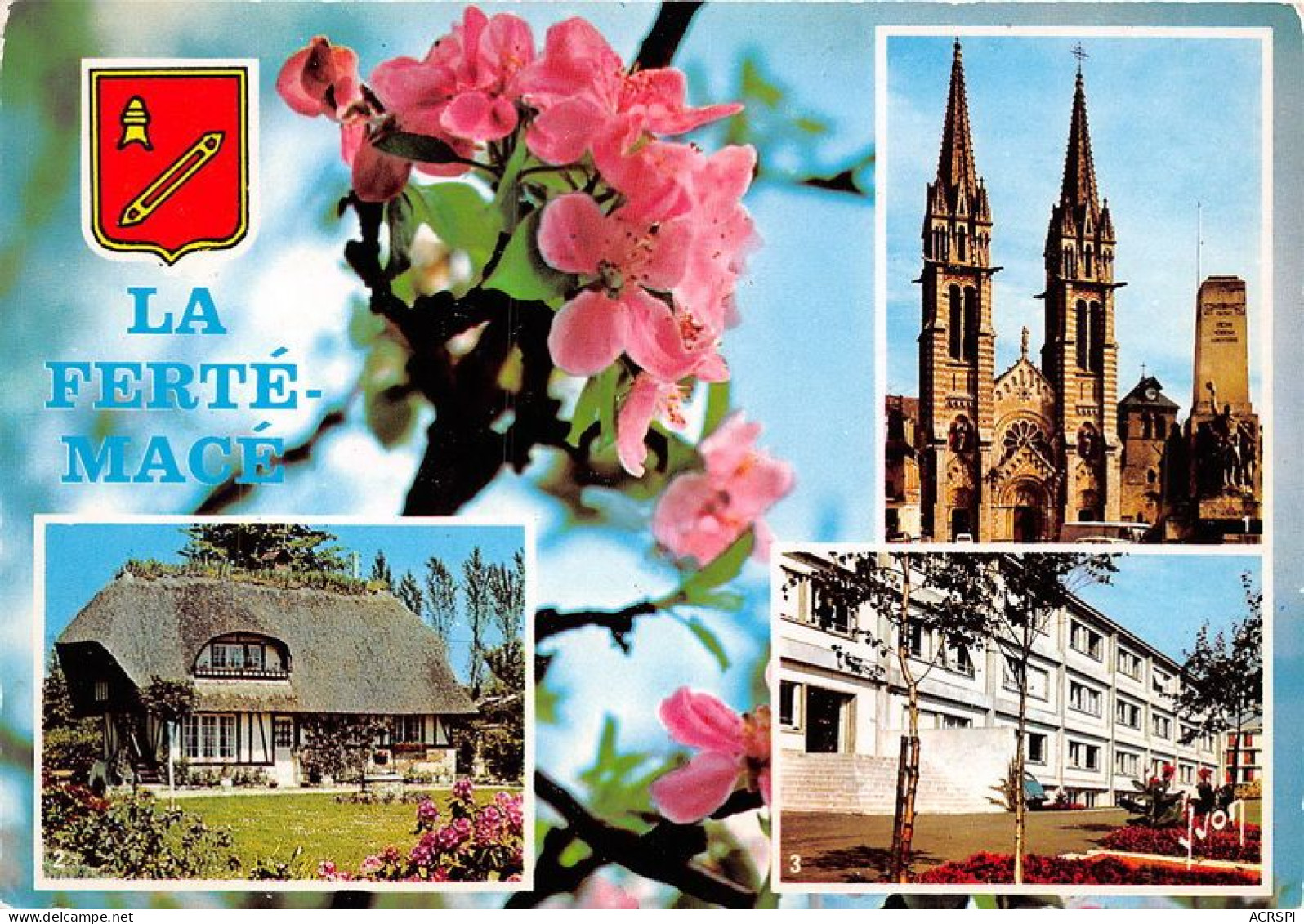 LA FERTE MACE L Eglise Chaumiere Normande Pavillon Thermal 24(scan Recto-verso) MA1416 - La Ferte Mace