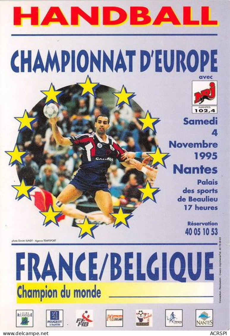 HANDBALL Championnat D Europe FRANCE BELGIQUE 28(scan Recto-verso) MA1416 - Balonmano