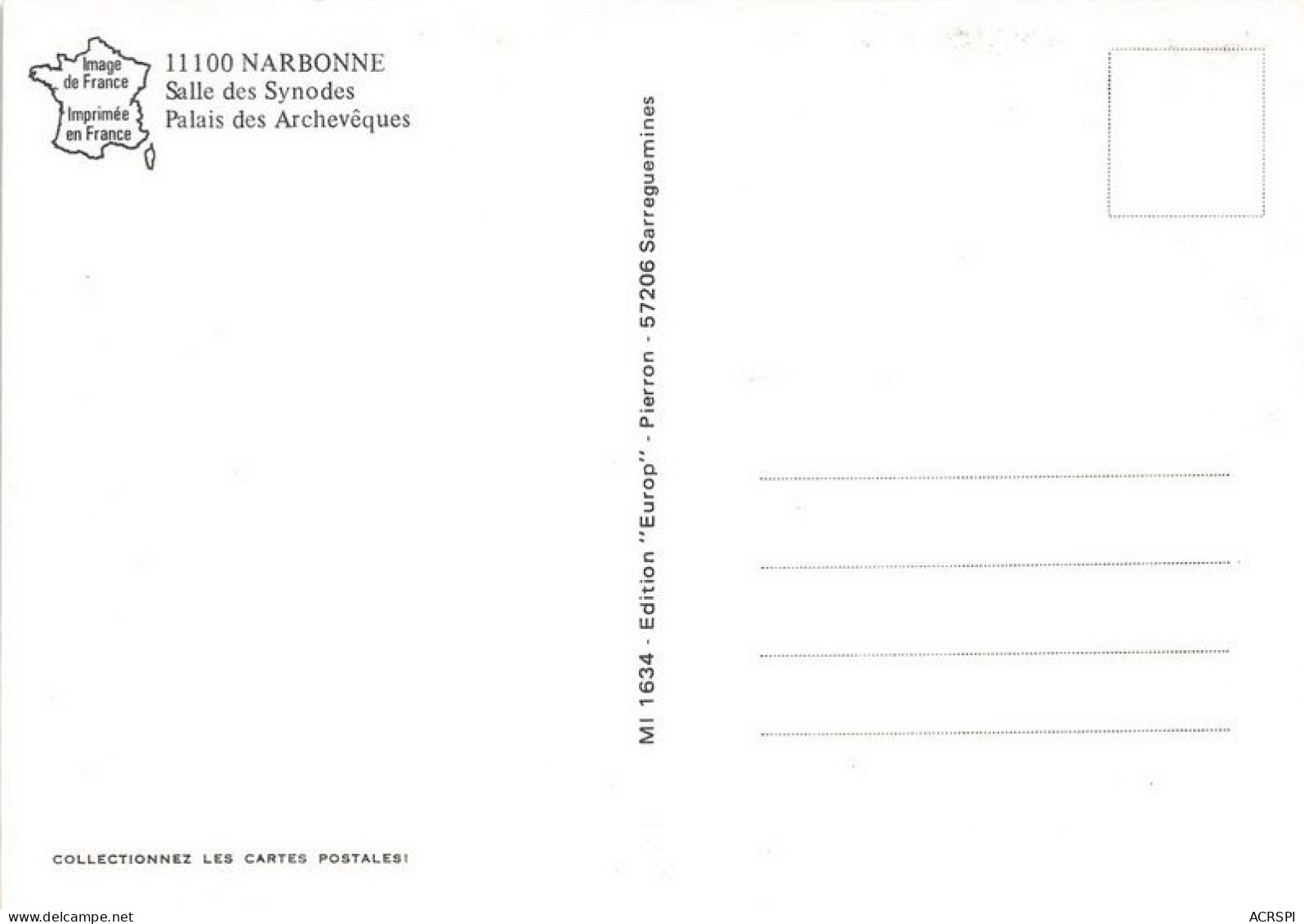 NARBONNE Salle Des Synodes Palais Des Archeveques 31(scan Recto-verso) MA1411 - Narbonne