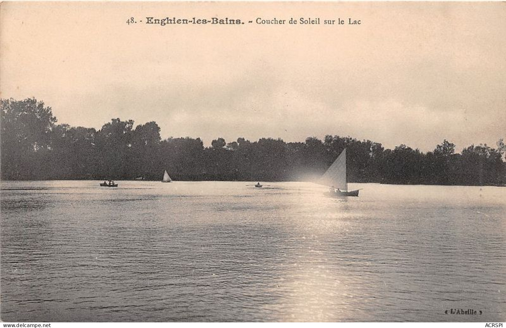 ENGHIEN LES BAINS Coucher De Soleil Sur Le Lac 5(scan Recto-verso) MA1408 - Enghien Les Bains