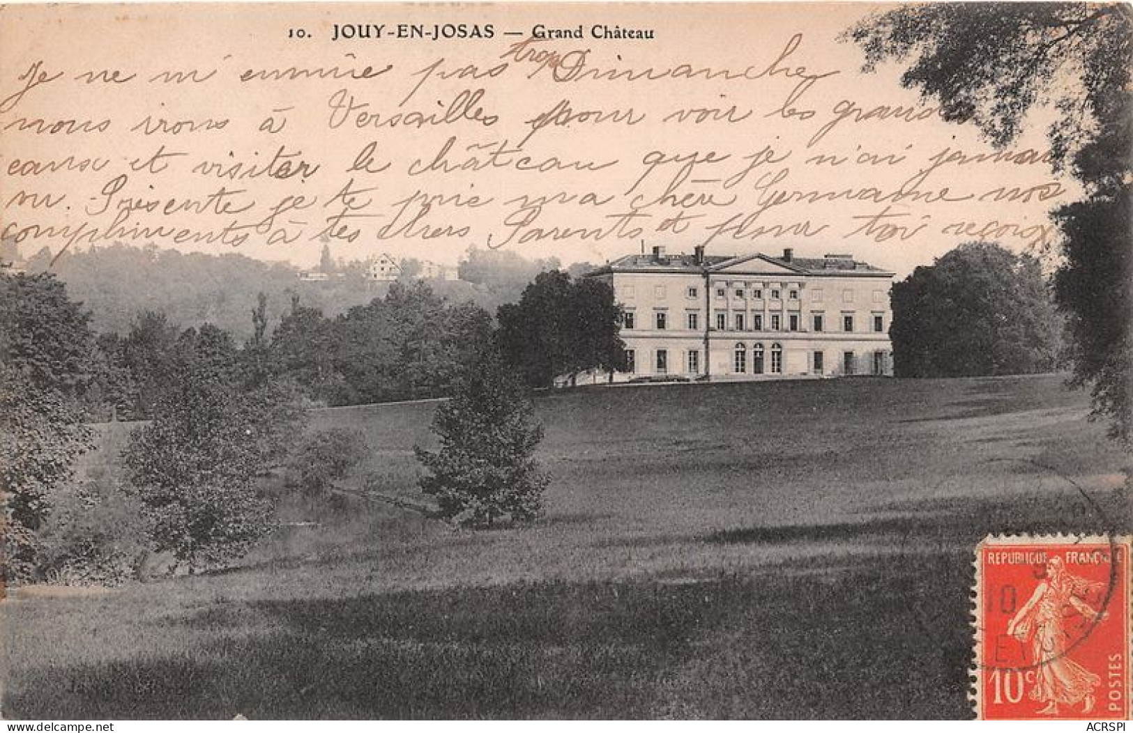 JOUY En Josas Grand Chateau 27(scan Recto-verso) MA1408 - Jouy En Josas