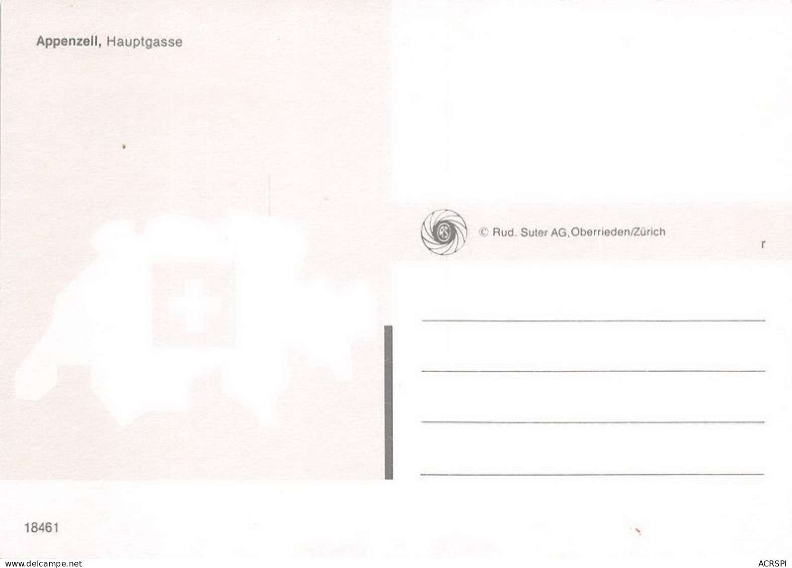 SUISSES APPENZELL Hauptgasse 19(scan Recto-verso) MA1405 - Autres & Non Classés