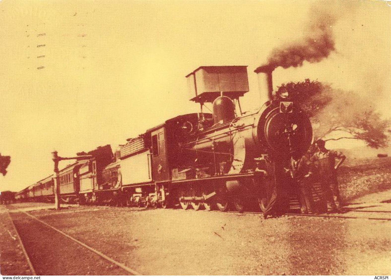 TRAINS LOCOMOTIVE Doubleheaded Passenger Train Of The South African 25(scan Recto-verso) MA1401 - Trenes
