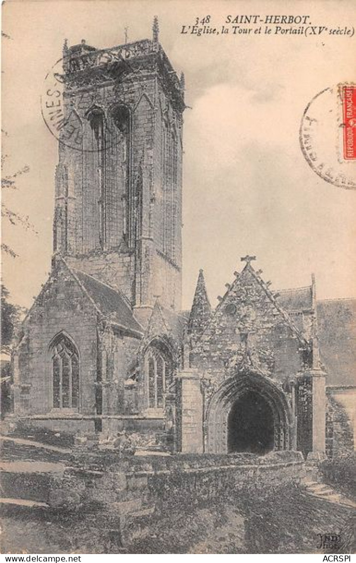 SAINT HERBOT L Eglise La Tour Et Le Portail 18(scan Recto-verso) MA1441 - Saint-Herbot