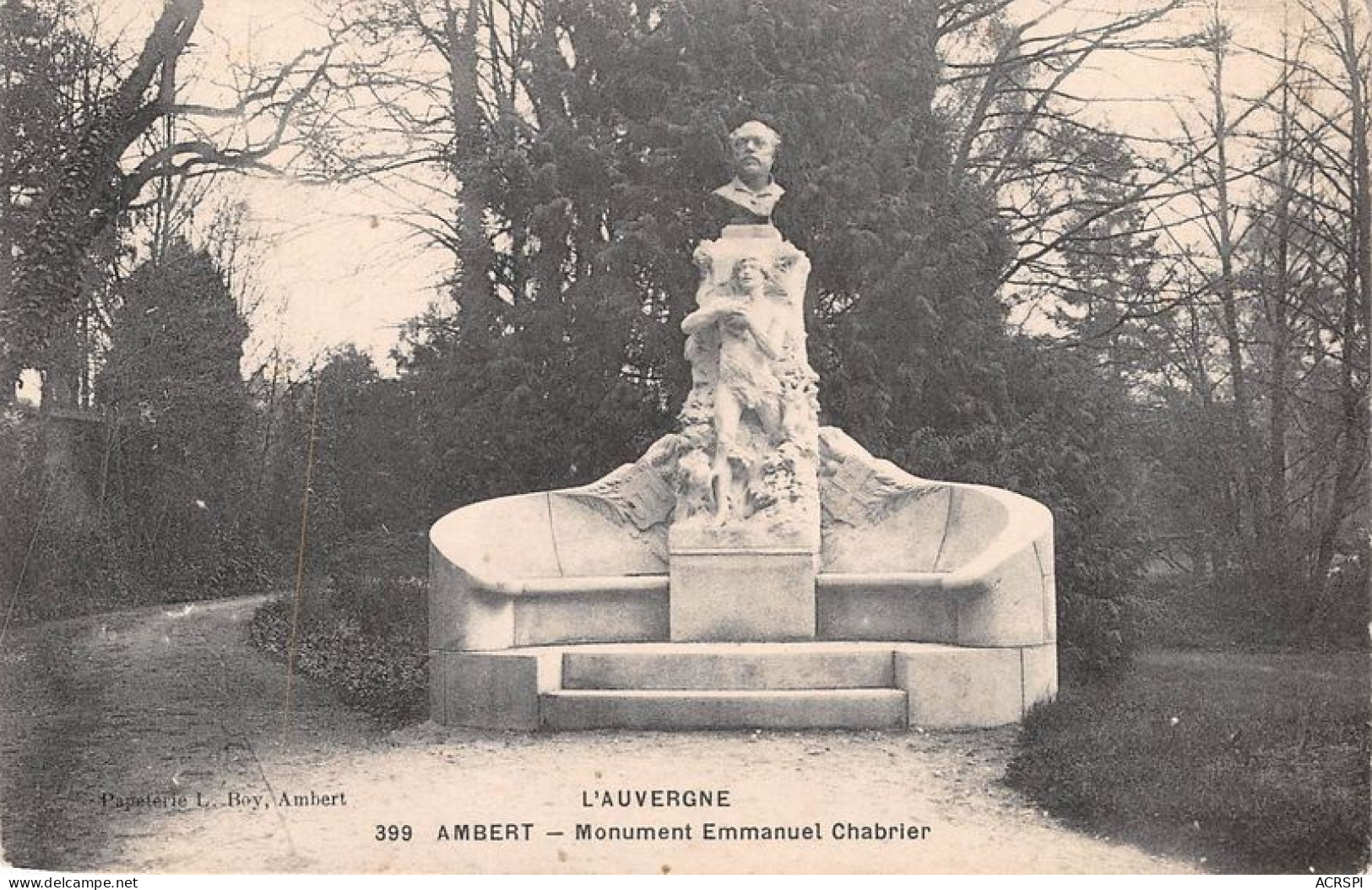 AMBERT Monument Emmanuel Chabrier 20(scan Recto-verso) MA1429 - Ambert