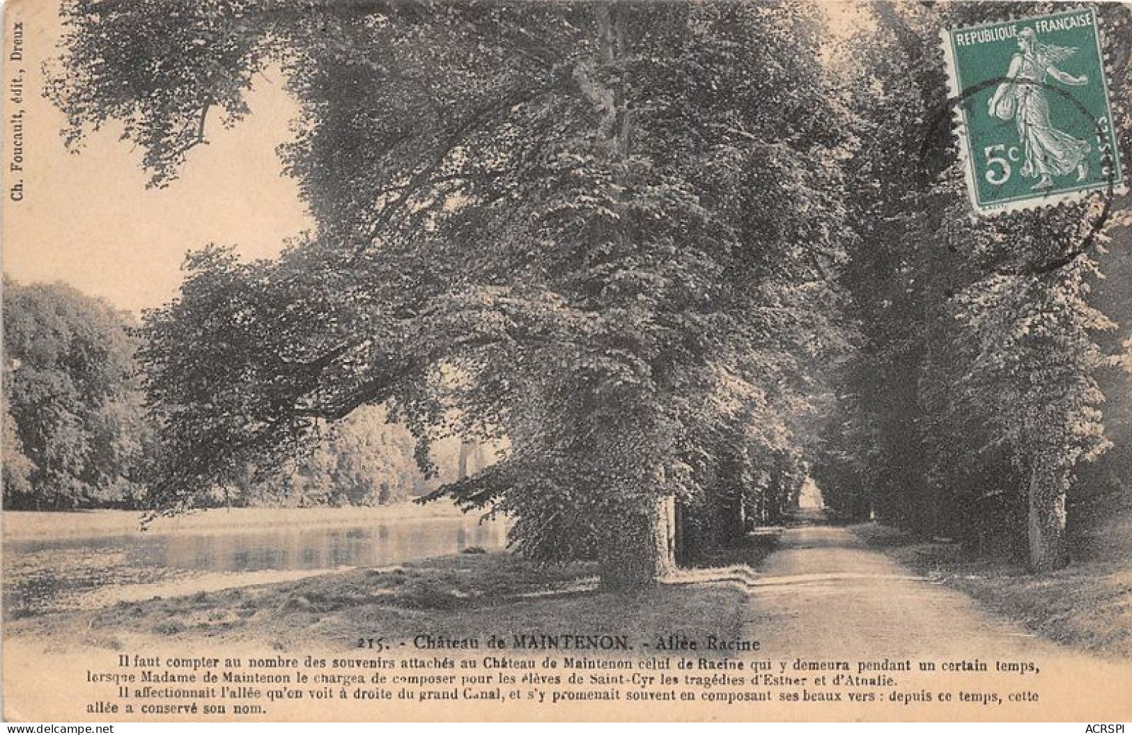 Chateau De MAINTENON Allee Racine 3(scan Recto-verso) MA1424 - Maintenon