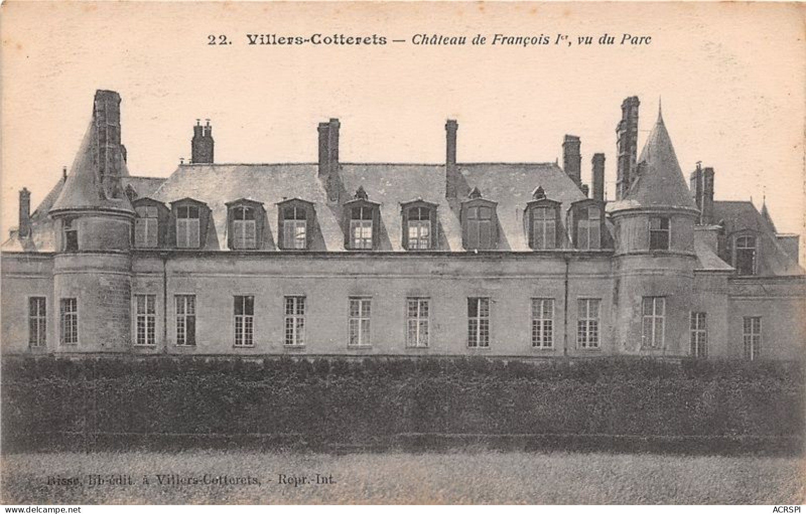 VILLIERS COTTERETS Chateau De Francois 1er Vu Du Parc 6(scan Recto-verso) MA1420 - Villers Cotterets