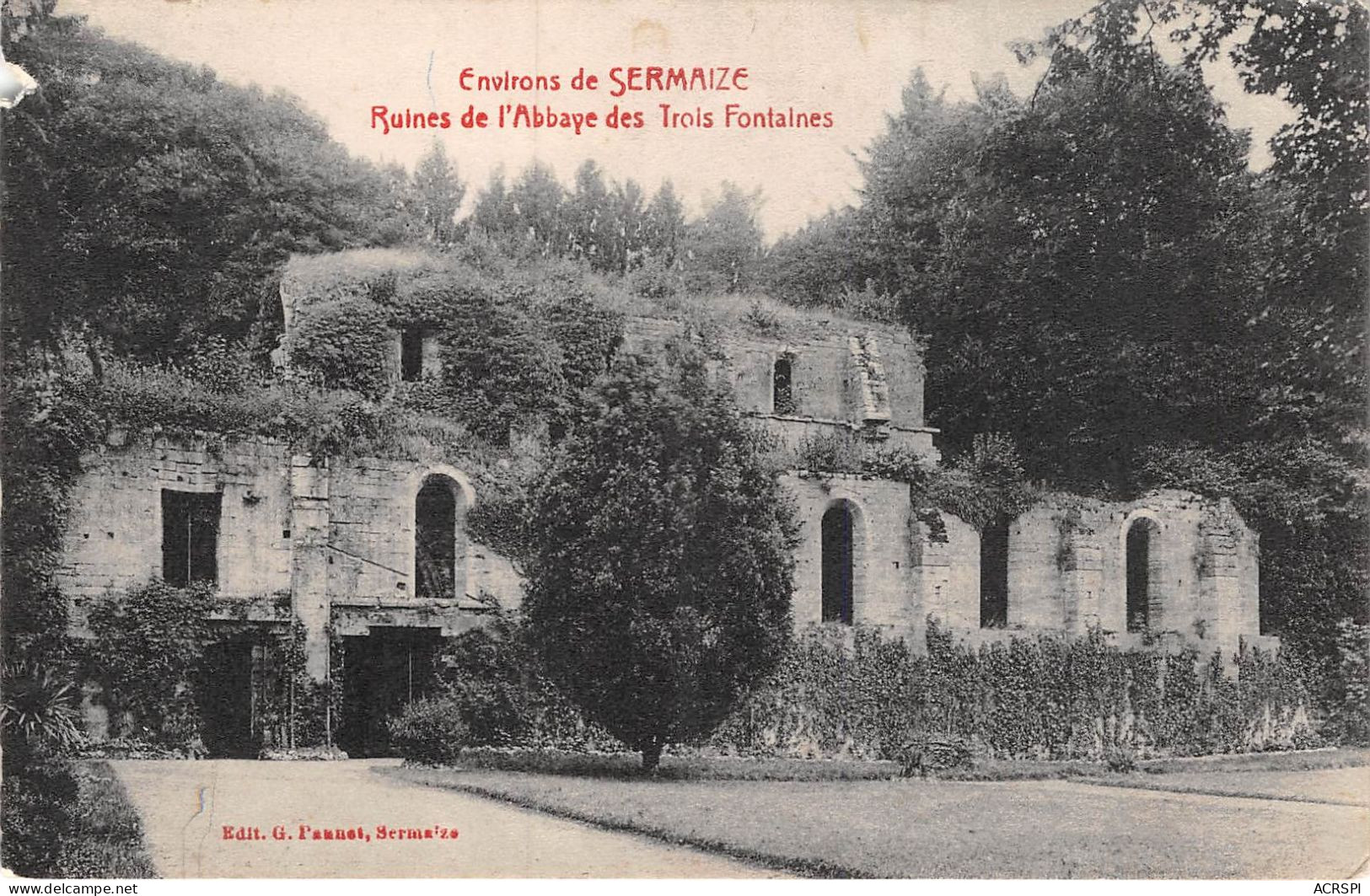 Environs De SERMAIZE Ruines De L Abbaye Des Trois Fontaines 20(scan Recto-verso) MA1419 - Sermaize-les-Bains