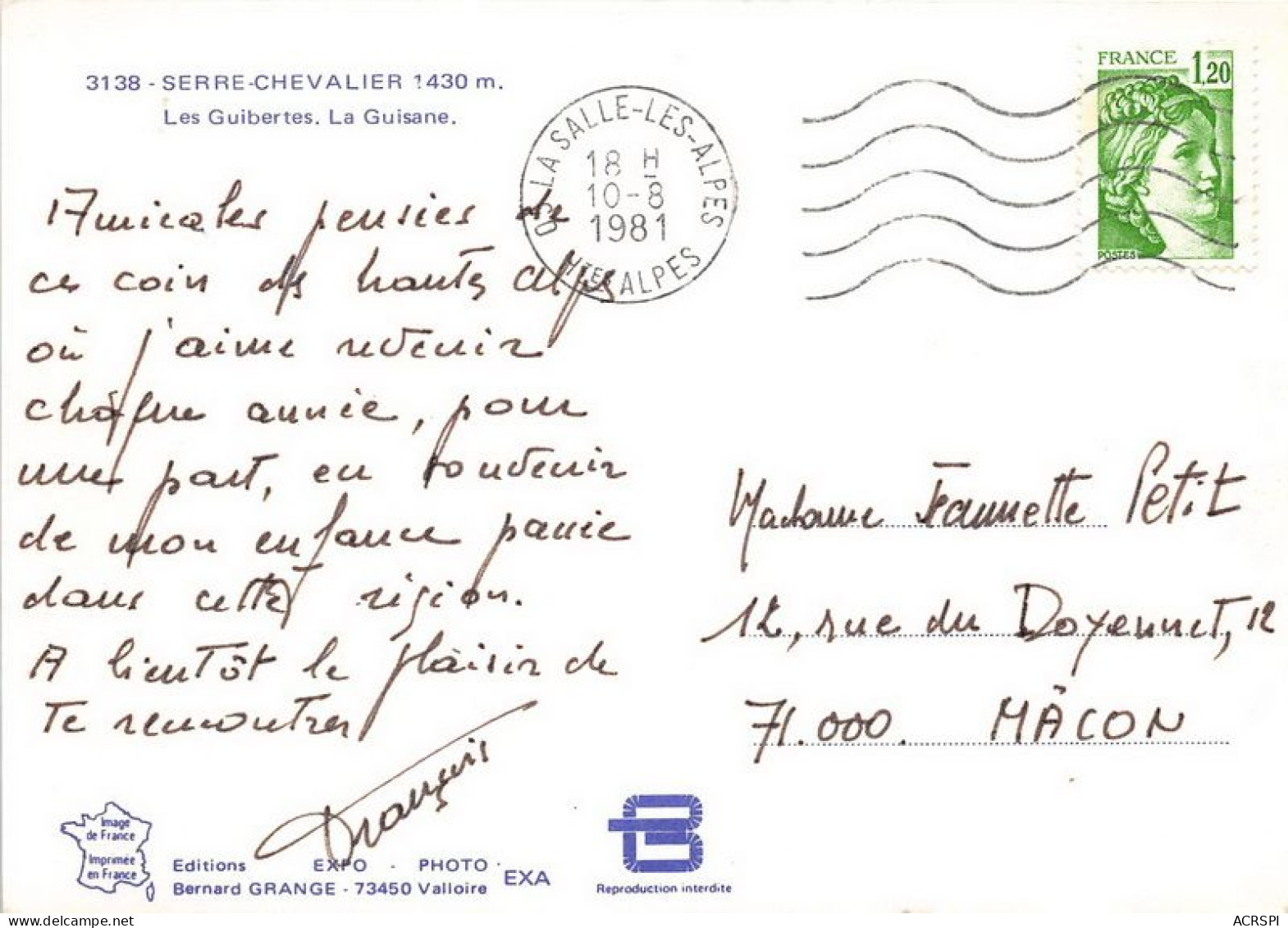 SERRE CHEVALIER Les Guibertes La Guisane 19(scan Recto-verso) MA1459 - Serre Chevalier