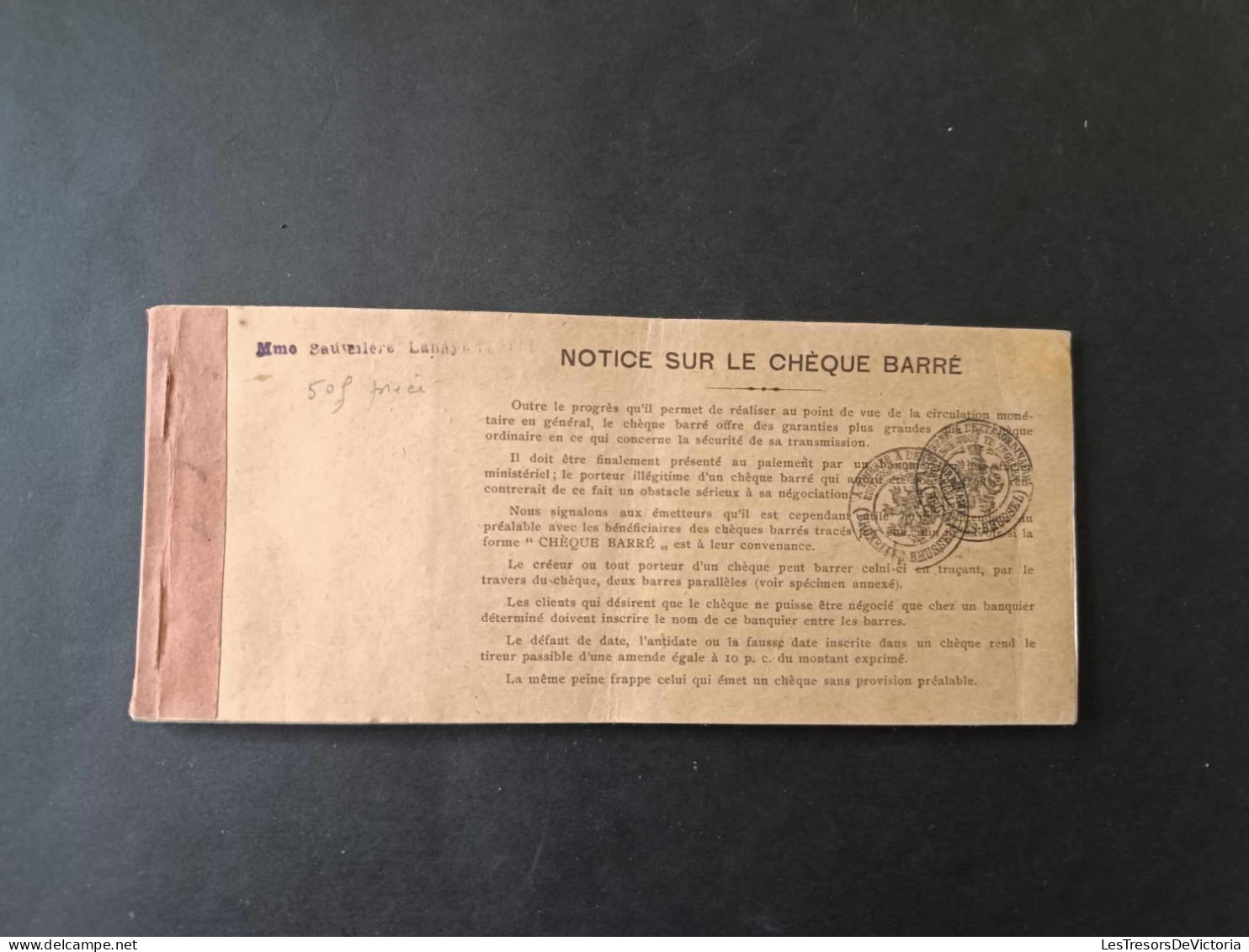 Carnet De Chèques De La Banque Crédit Anversois - Mme Sauvenière - Cheques & Traveler's Cheques