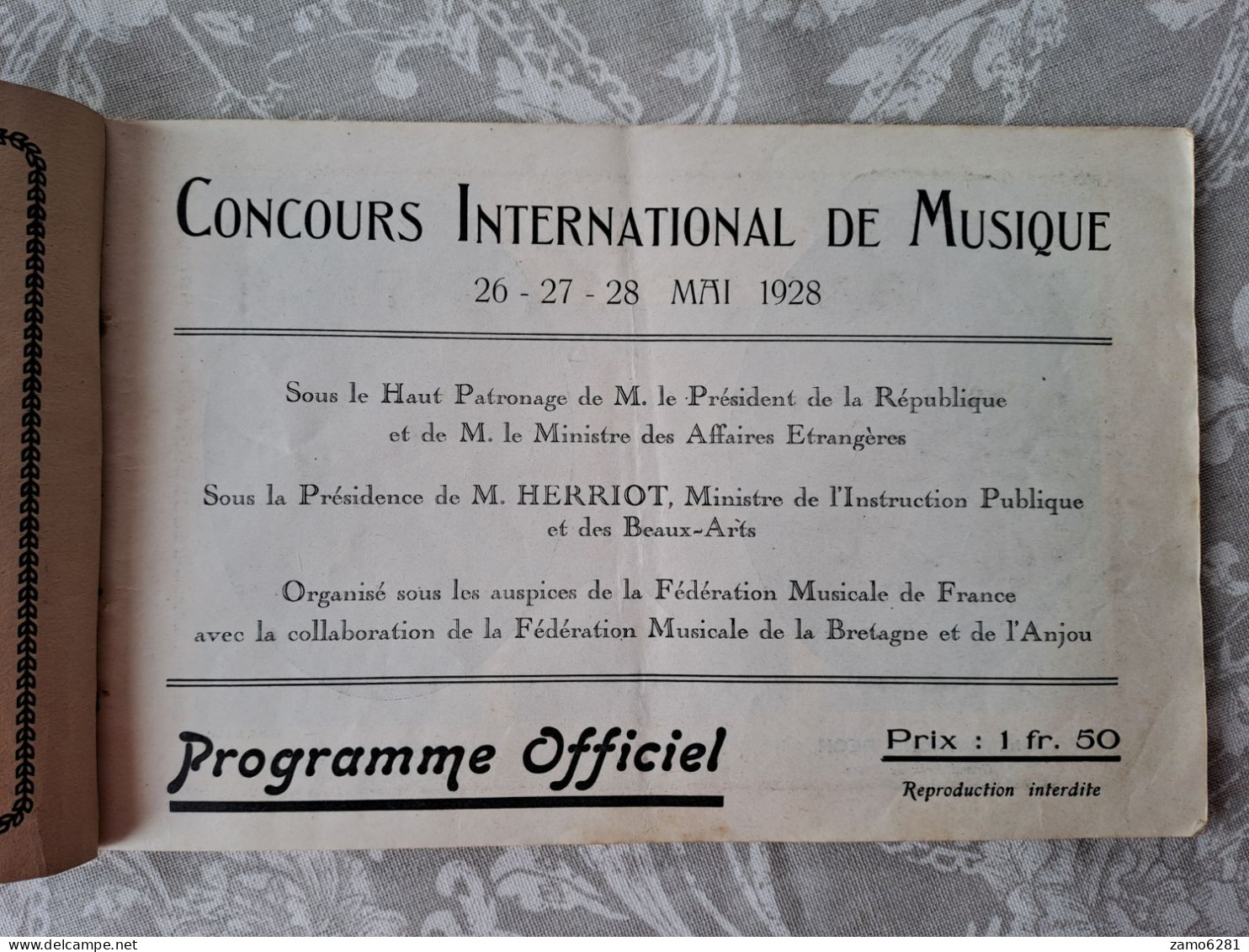 Ville De Saint Nazaire - Concours International De Musique Mai 1928 - Programs