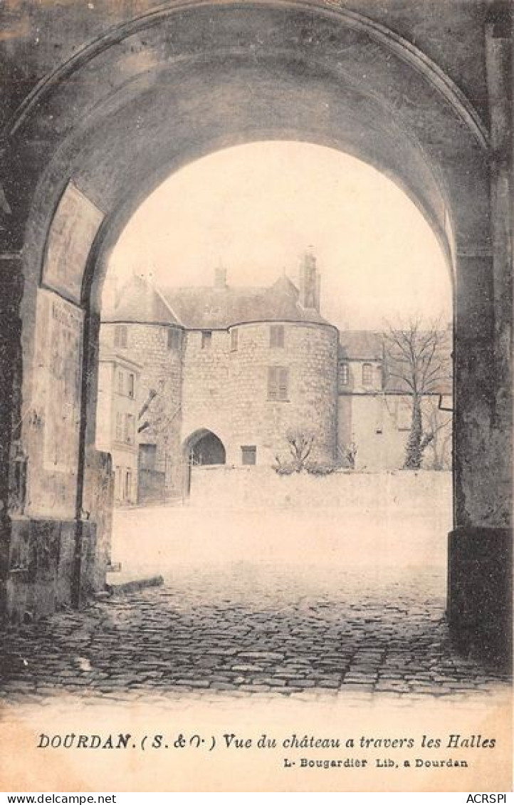 DOURDAN Vue Du Chateau A Travers Les Halles 6(scan Recto-verso) MA1442 - Dourdan