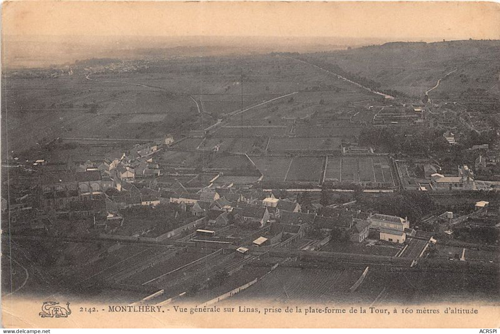 Montlhery VUE GENERALE SUR LINAS PRISE DE LA PLATE FORME DE LA TOUR 8(scan Recto-verso) MA1442 - Montlhery