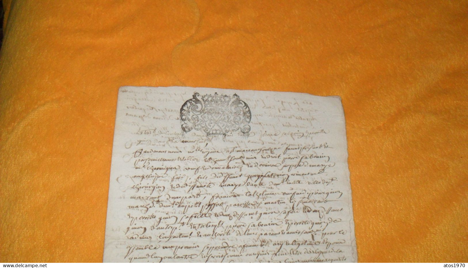 ANCIEN MANUSCRIT DU XVIIIe A IDENTIFIER ..CACHET DE GENERALITE DE POITIERS ?..4 PAGES ECRITES.. - Manuskripte