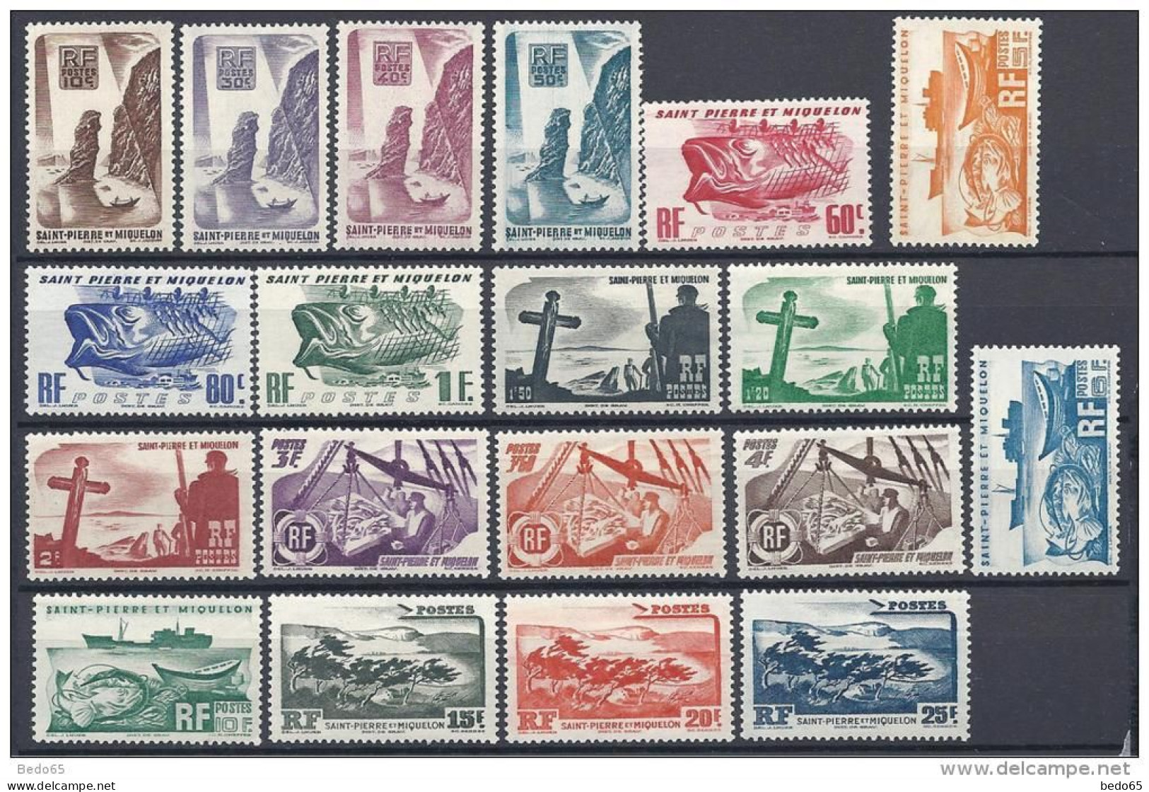 SPM SERIE COMPLETE  N° 325/43 NEUF* TTB - Unused Stamps