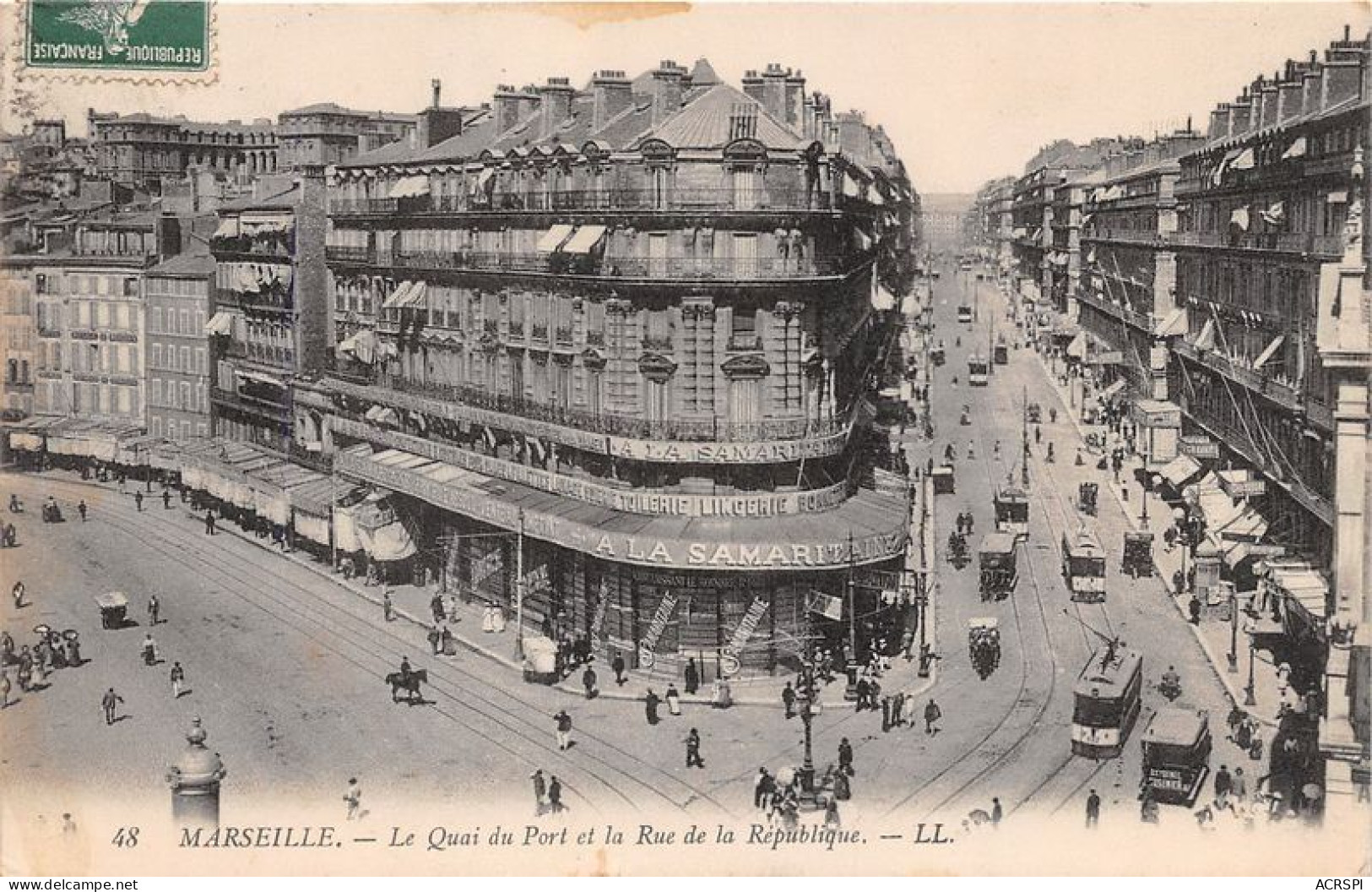 MARSEILLE Le Quai Du Port Et La Rue De La Republique 23(scan Recto-verso) MA1466 - Vieux Port, Saint Victor, Le Panier