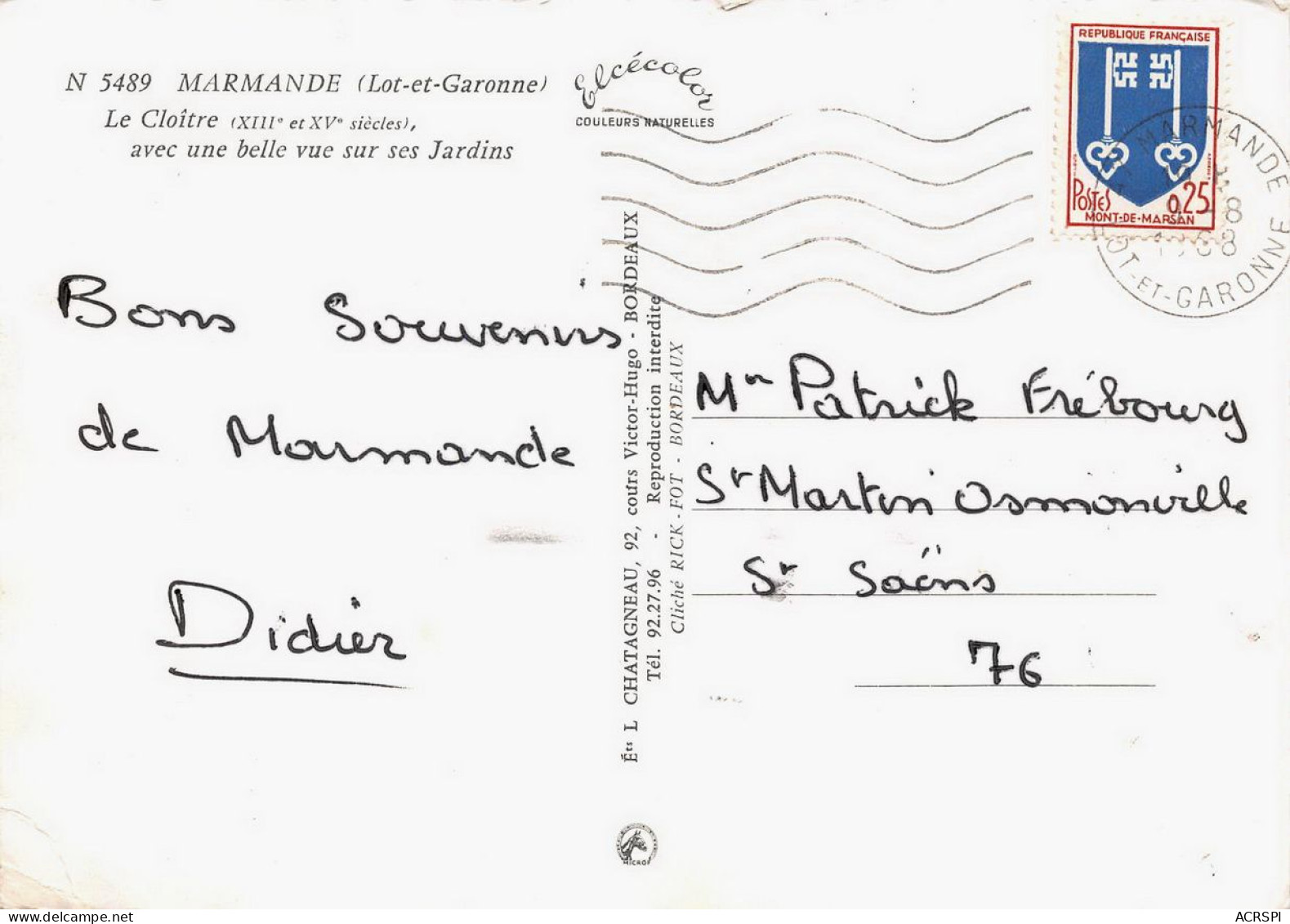 MARMANDE Le Cloitre 16 (scan Recto Verso)MA1490UND - Marmande