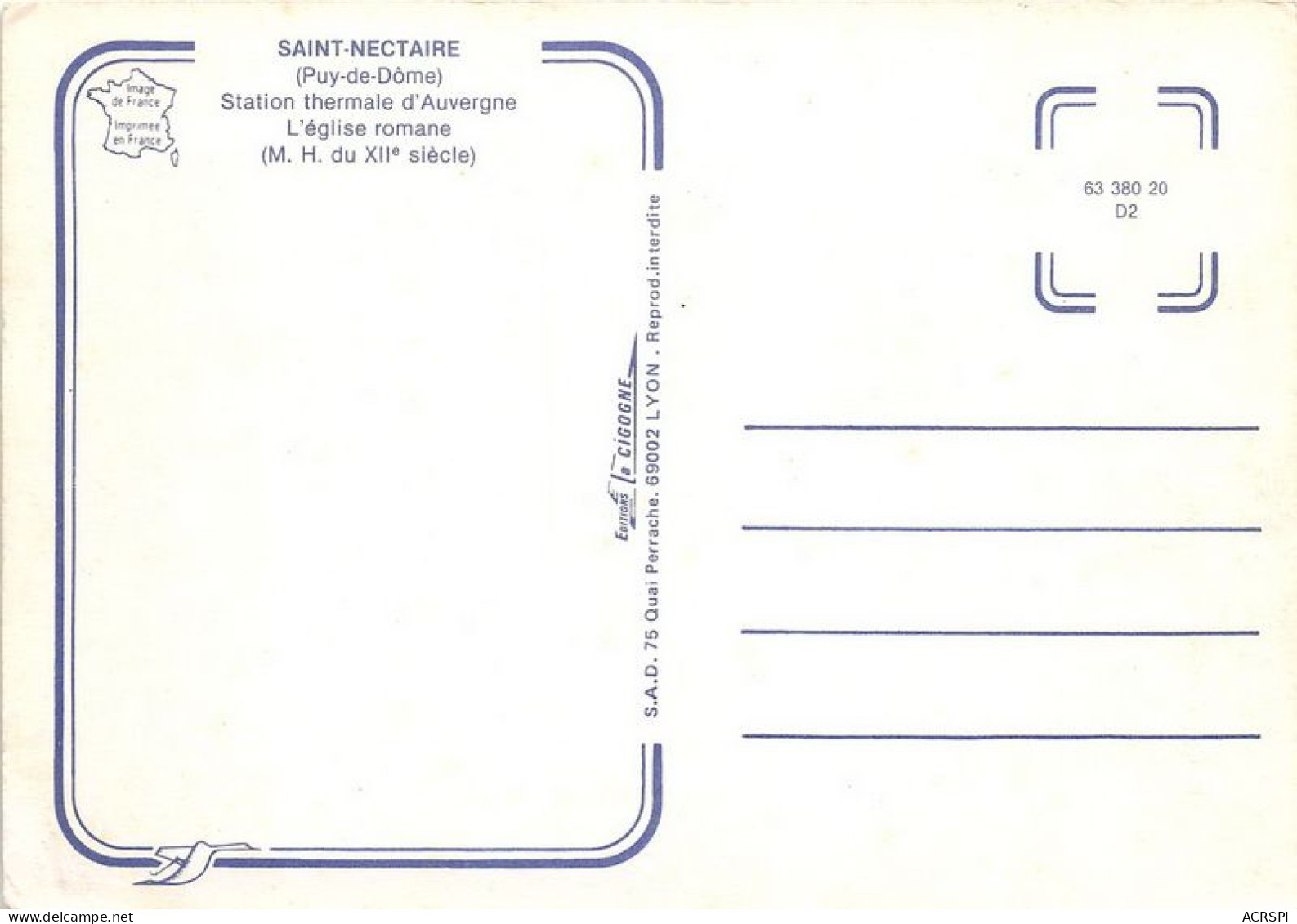 SAINT NECTAIRE Station Thermale D Auvergne L Eglise Romane 3(scan Recto-verso) MA1485 - Saint Nectaire