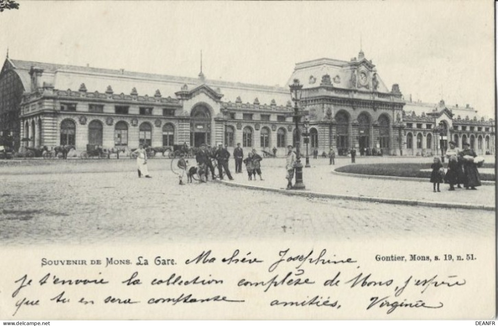 Souvenir De Mons : La Gare.Carte Impeccable. - Mons