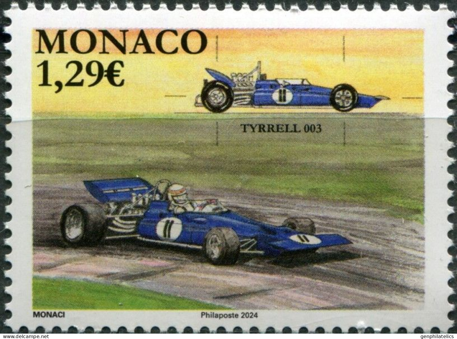 MONACO 2024 TRANSPORT Vehicles. Legendary Race Cars. Tyrrell 003 - Fine Stamp MNH - Ungebraucht