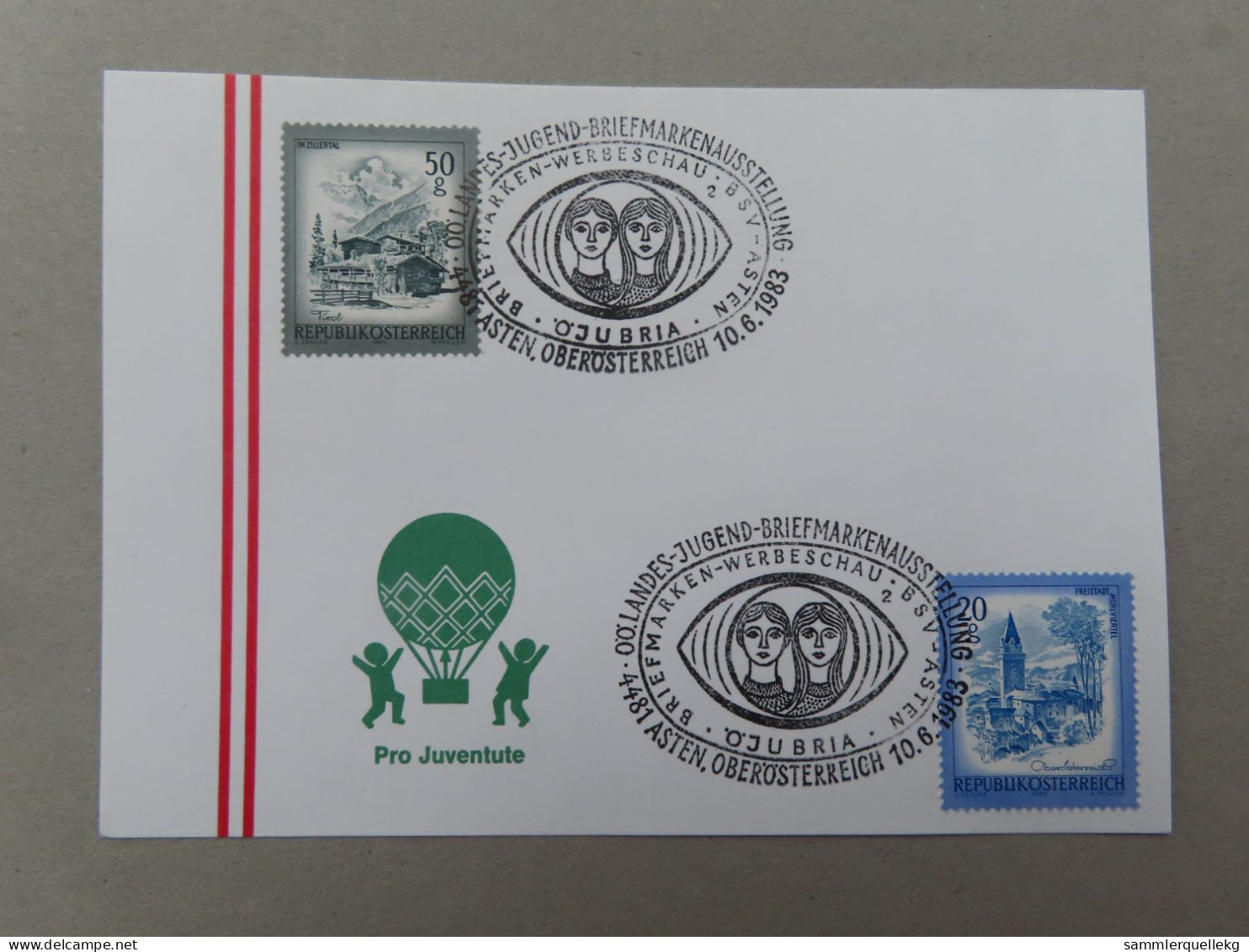 Österreich Pro Juventute - Mit Sonderstempel 10. 6. 1983 Asten, OÖ Landes Jugend Briefmarkenausstellung  (Nr.613) - Sonstige & Ohne Zuordnung