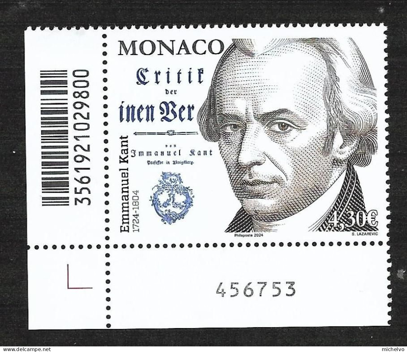 Monaco 2024 - 300ème Anniversaire De La Naissance D'Emmanuel Kant ** - Neufs