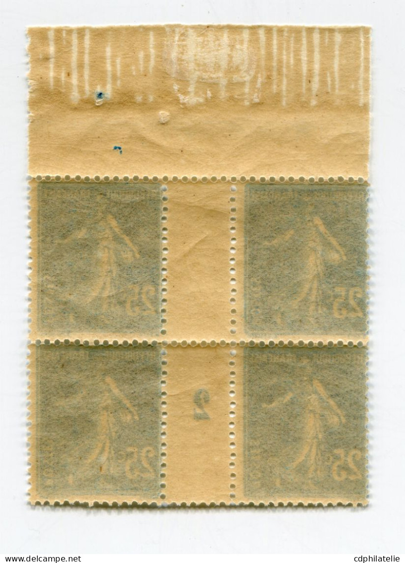 FRANCE N°140 ** EN BLOC DE 4 AVEC MILLESIME 2 ( 1922 ) - Millesimes