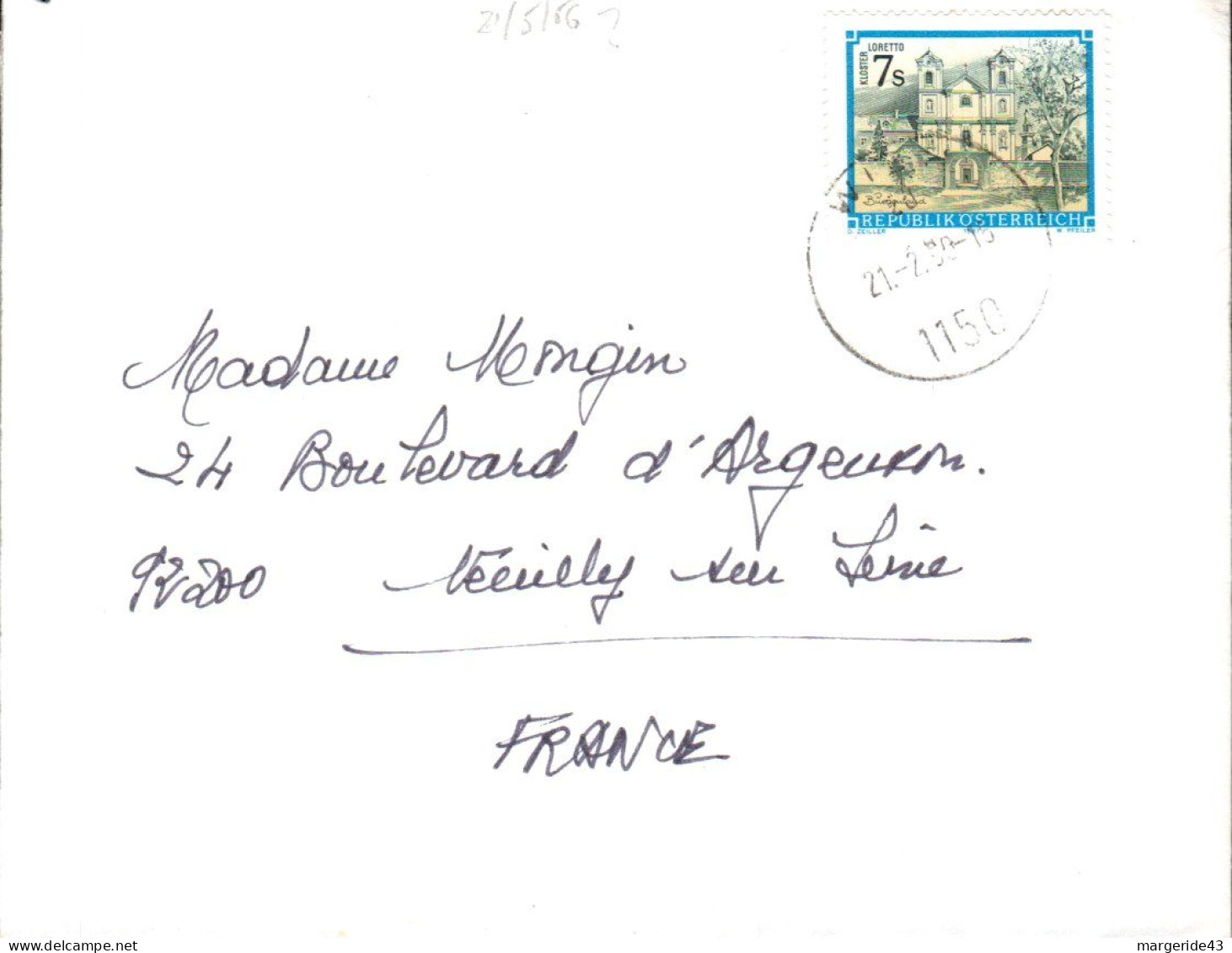 AUTRICHE SEUL SUR LETTRE POUR LA FRANCE 1966 - Storia Postale