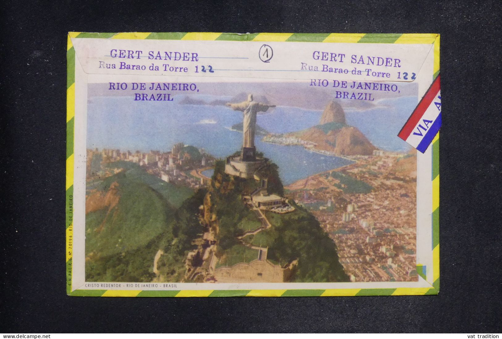 BRESIL - Affranchissement De Santos Dumont Sur Enveloppe Illustrée Au Verso De Rio Pour Le Congo Belge En 1955- L 152003 - Covers & Documents