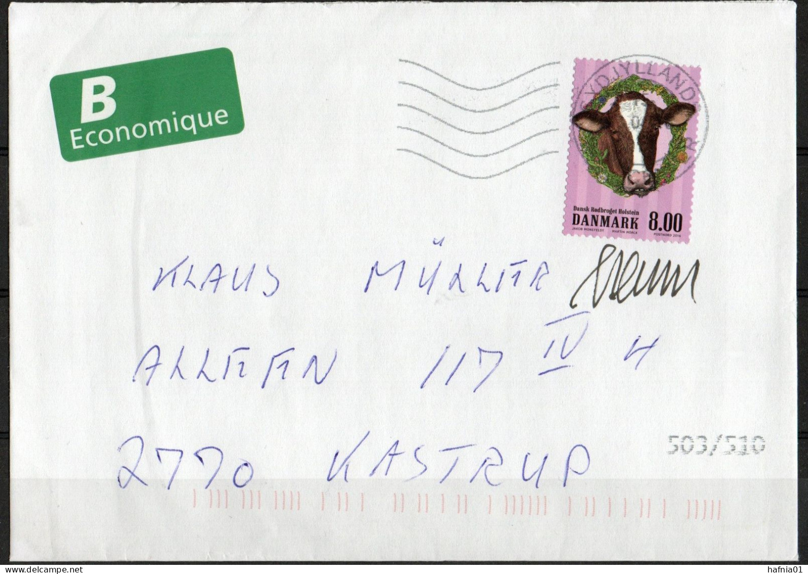 Martin Mörck. Denmark 2016. Animals  On The Farm. Michel 1871 On Letter. Signed. - Cartas & Documentos