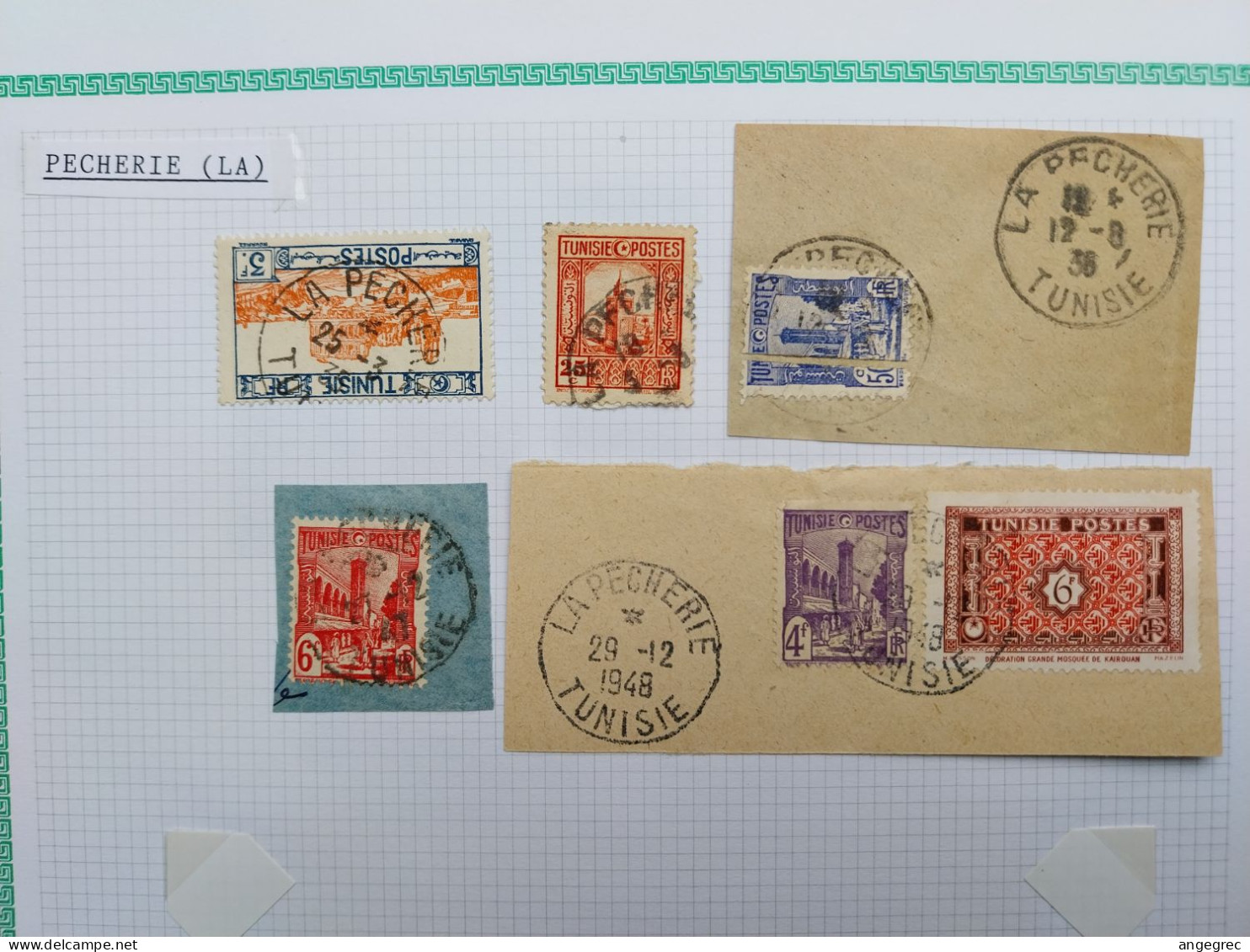 Tunisie Lot Timbre Oblitération Choisies Pecherie (La)  Dont Fragment à Voir - Used Stamps