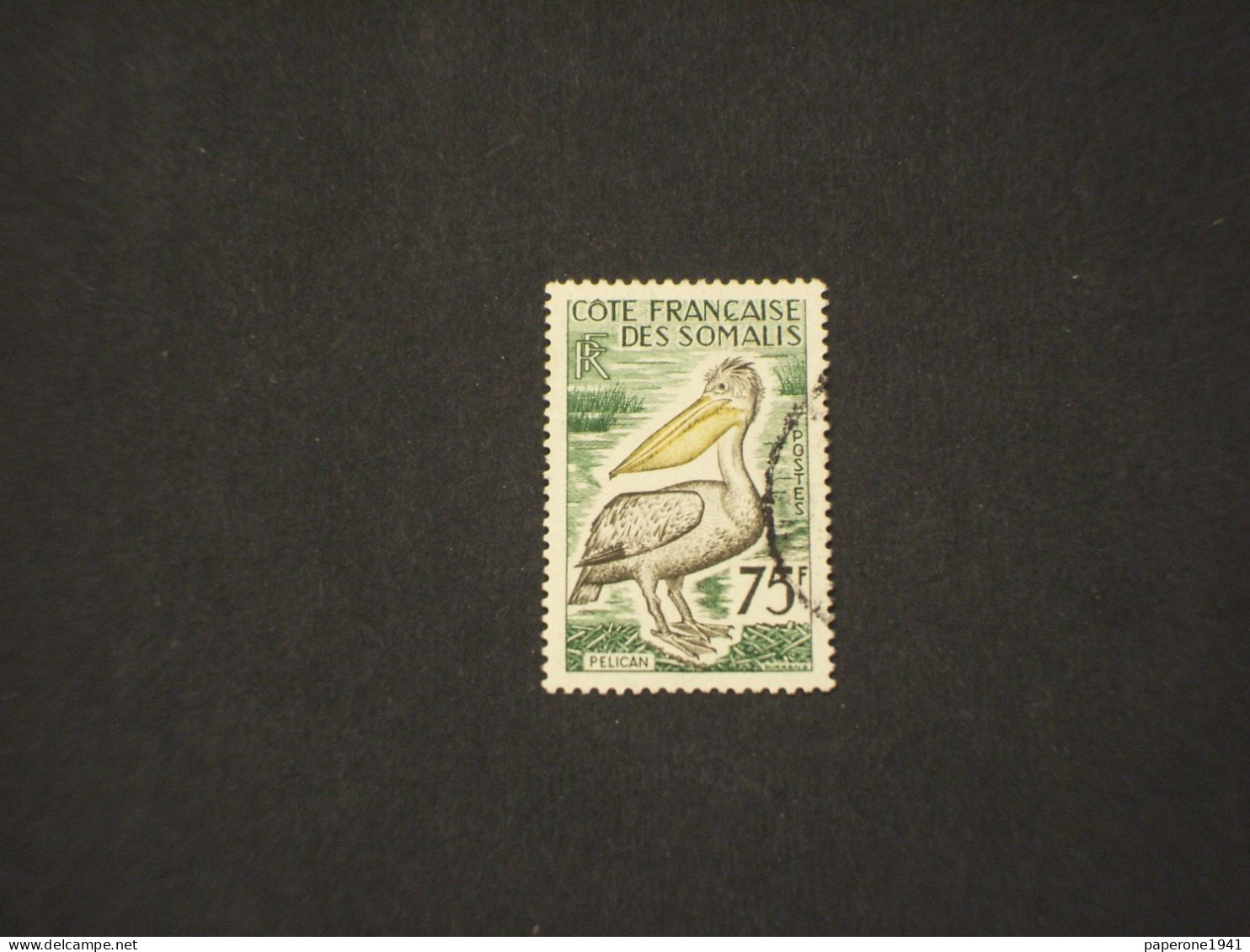 COSTA FRANCESE DEI SOMALI-COTE FRANCAISE DES SOMALIS - 1959/60 UCCELLO/PELLICANO 75 F. - TIMBRATO/USED - Usati