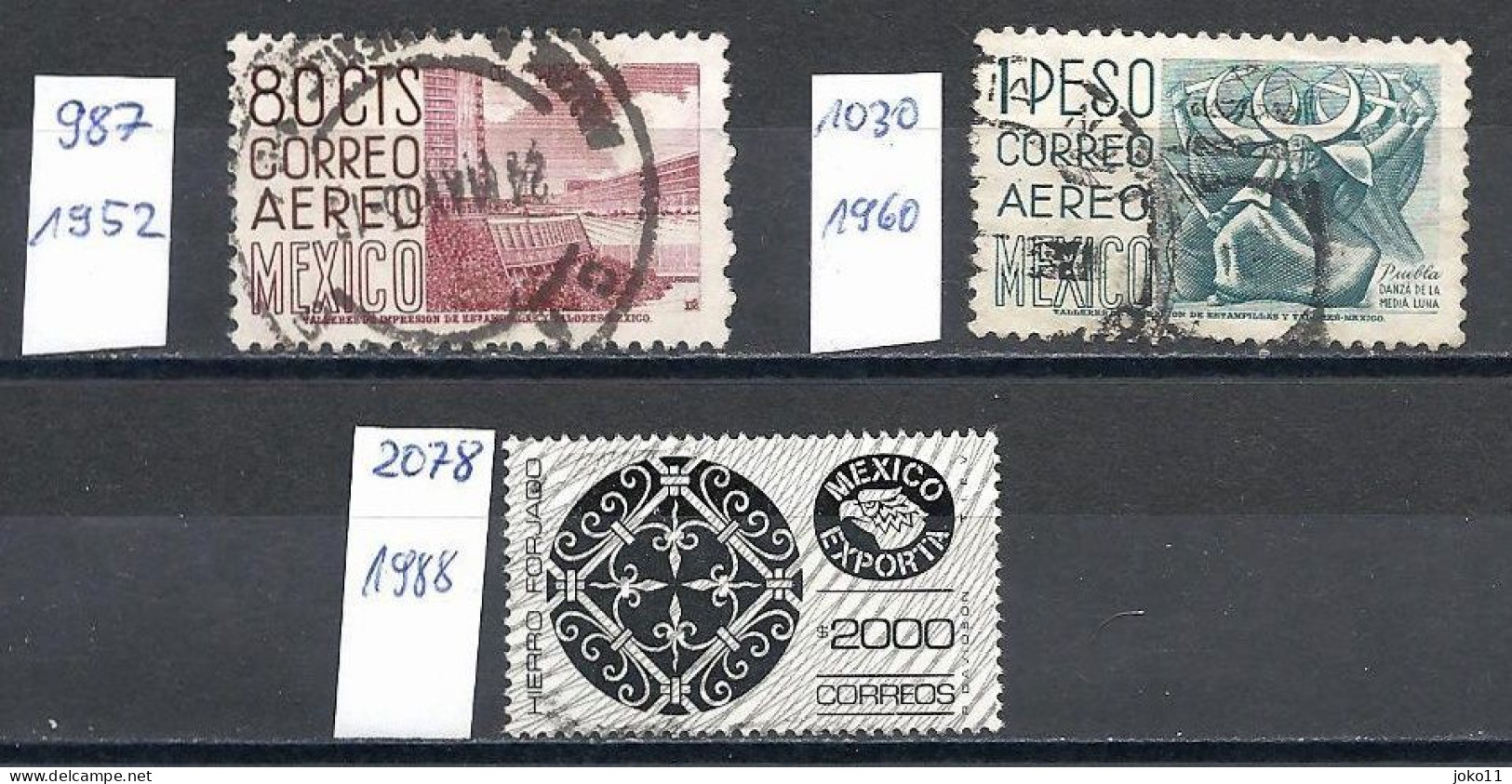 Mexico, 1952-1988, Michel-Nr. 987, 1030, 2078, Gestempelt - Mexico