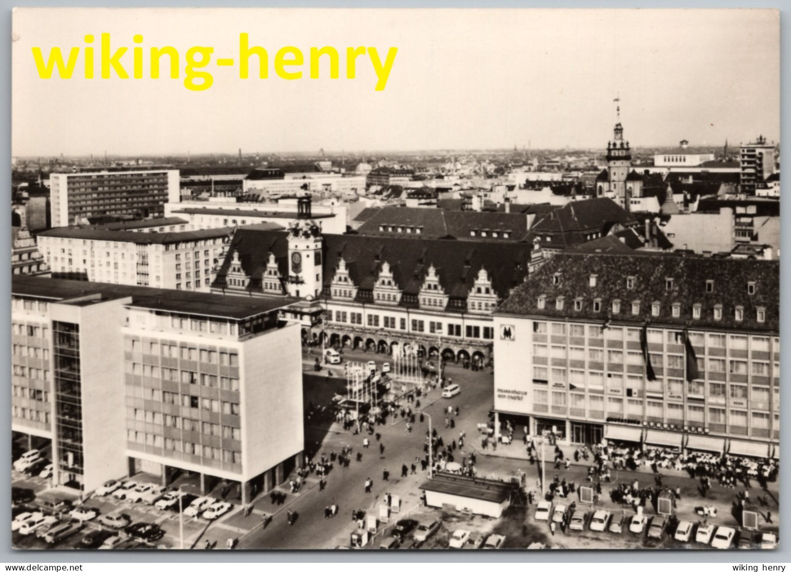 Leipzig - S/w Blick Zum Alten Rathaus Und Messehaus Am Markt - Leipzig