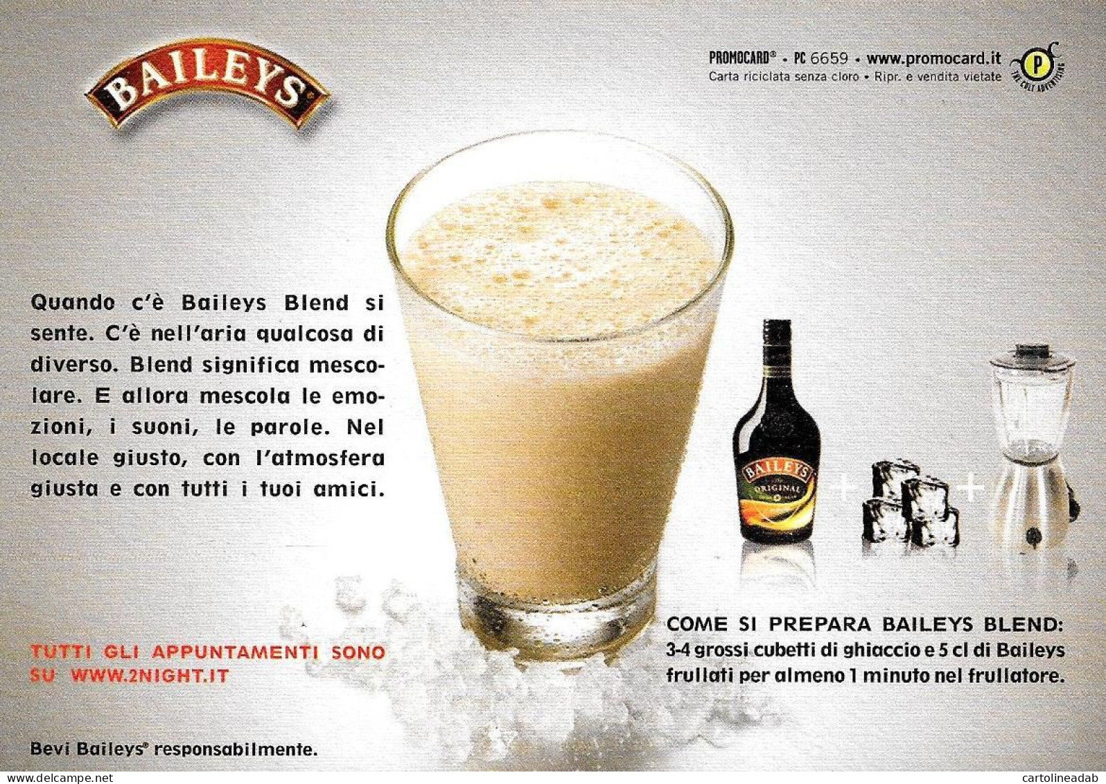 [MD9389] CPM - BAILEYS - PROMOCARD 6659 - PERFETTA - Non Viaggiata - Reclame