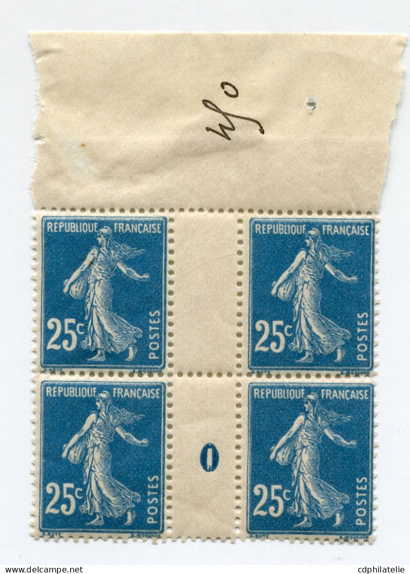 FRANCE N°140 ** EN BLOC DE 4 AVEC MILLESIME 0 ( 1920 ) - Millésime