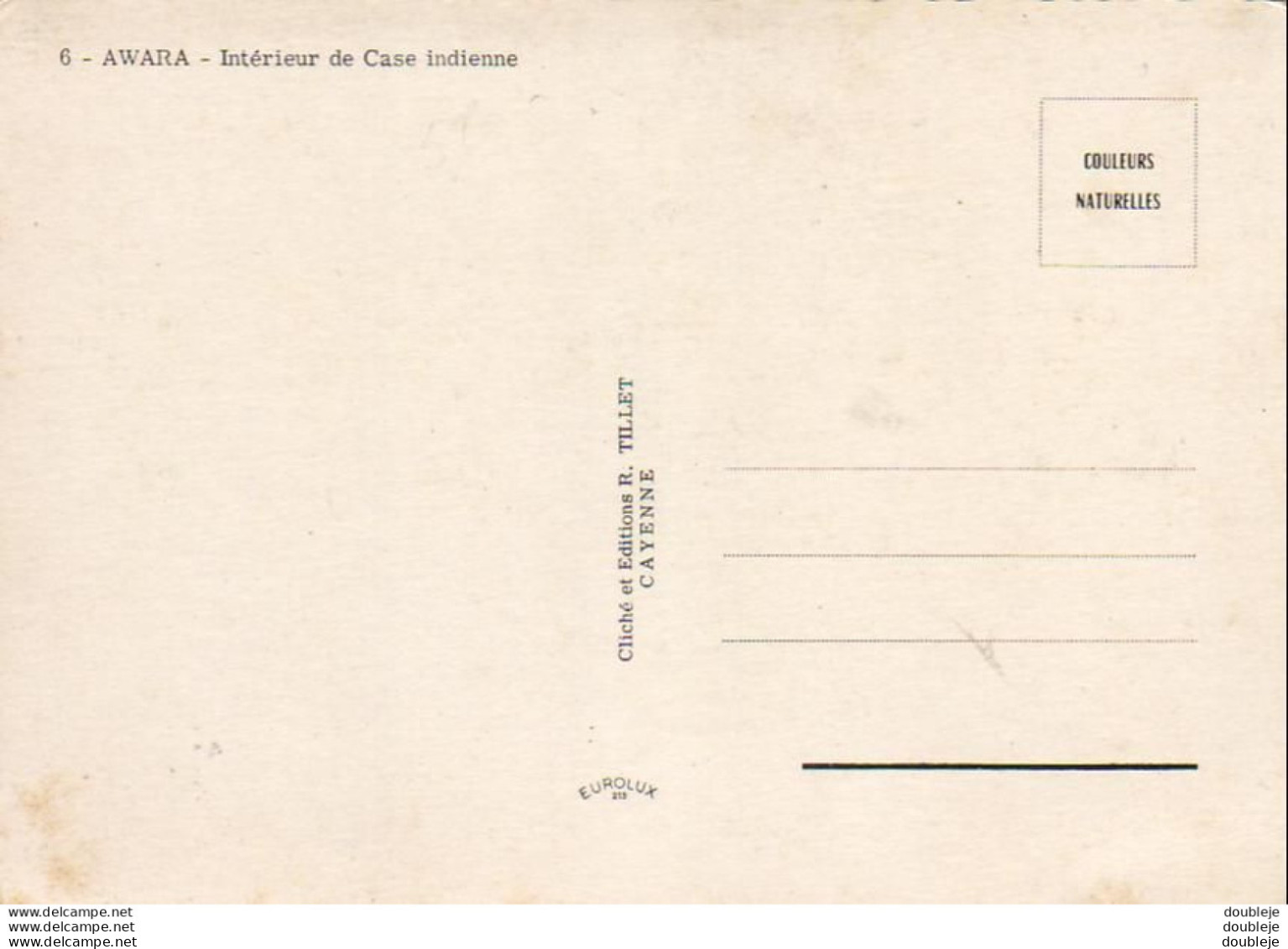 GUYANE  AWARA Intérieur De Case Indienne  ........ AVEC SEINS NUS - Autres & Non Classés