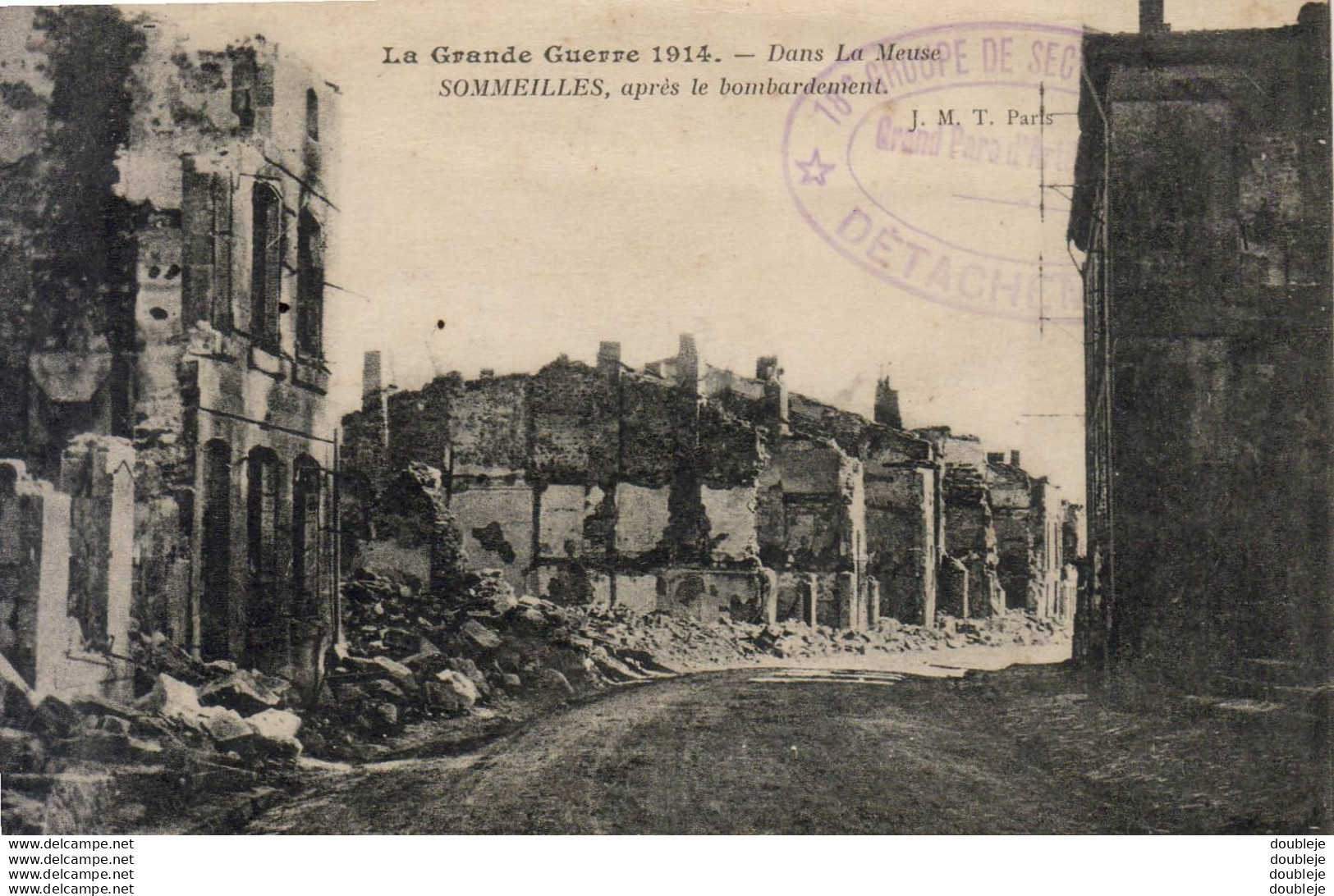 MILITARIA GUERRE 14-18 WW1 Dans La Meuse SOMEILLES Après Le Bombardement - War 1914-18