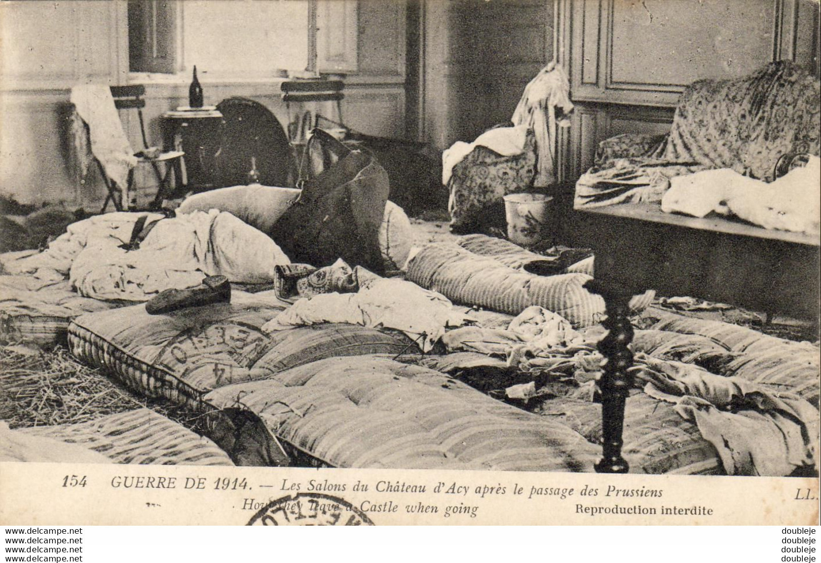 MILITARIA GUERRE 14-18 WW1 Les Salons Du Château D'Acy Après Le Passage Des Prussiens - War 1914-18