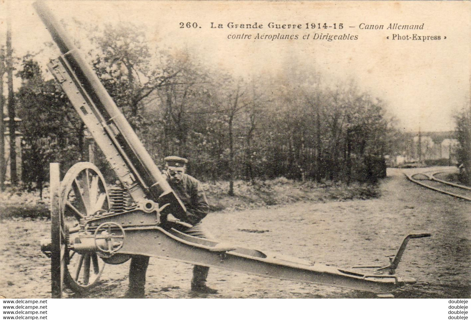 MILITARIA GUERRE 14-18 WW1 Canon Allemand Contre Aéroplanes Et Dirigeables - War 1914-18