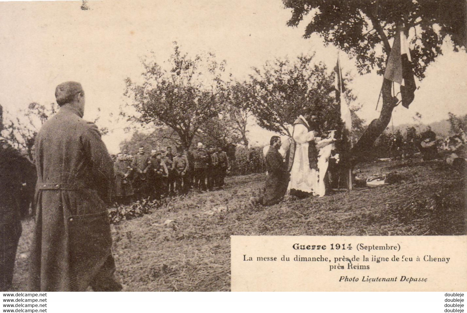 MILITARIA GUERRE 14-18 WW1 La Messe Du Dimanche Près De La Ligne De Feu à Chenay - War 1914-18