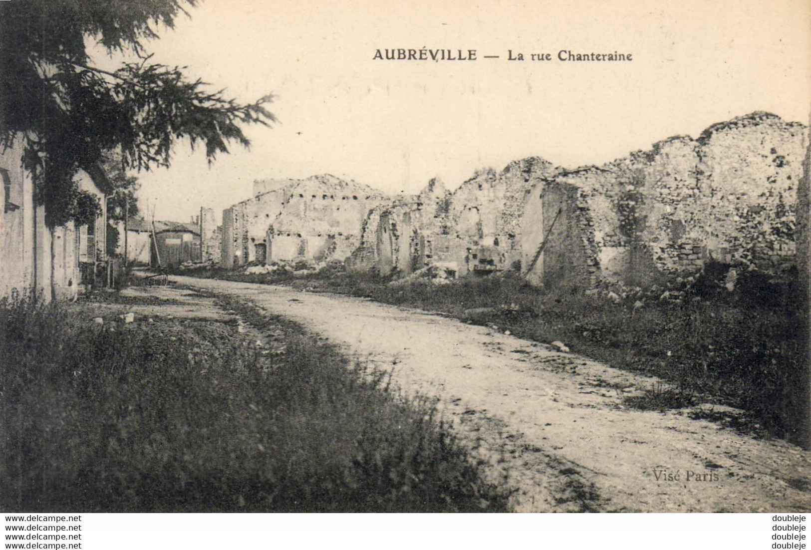 MILITARIA GUERRE 14-18 WW1 AUBRÉVILLE La Rue Chanteraine - War 1914-18