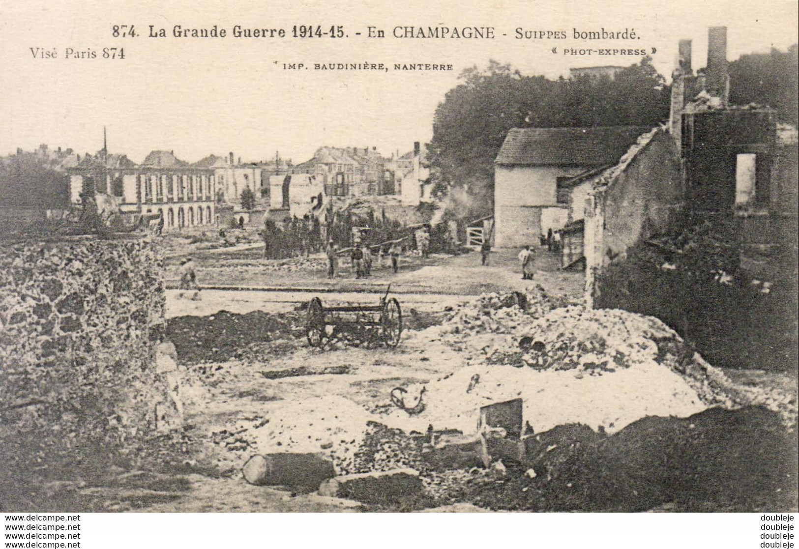 MILITARIA GUERRE 14-18 WW1 En CHAMPAGNE Suippes Bombardé - War 1914-18