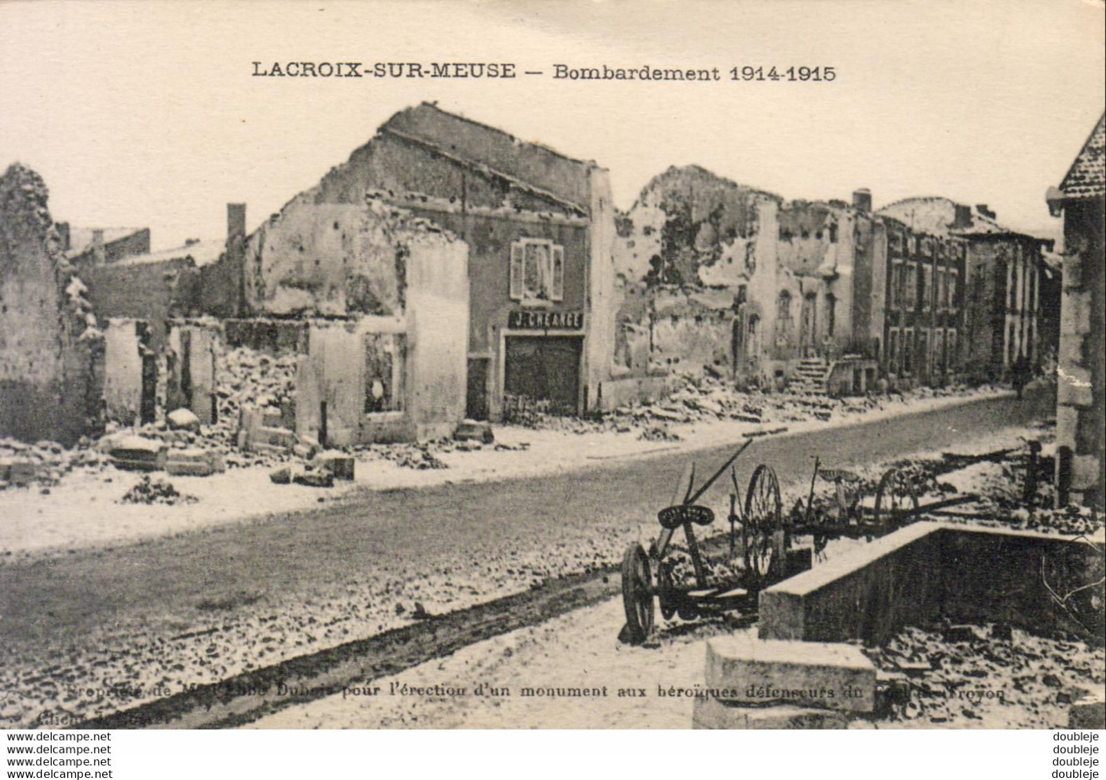 MILITARIA GUERRE 14-18 WW1 LACROIX SUR MEUSE Bombardement - War 1914-18