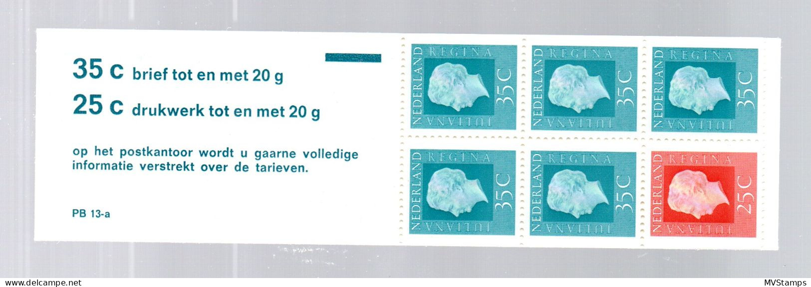 Nederland 1964 Postzegelboekje Regina PB 13 Postfris - Postzegelboekjes En Roltandingzegels