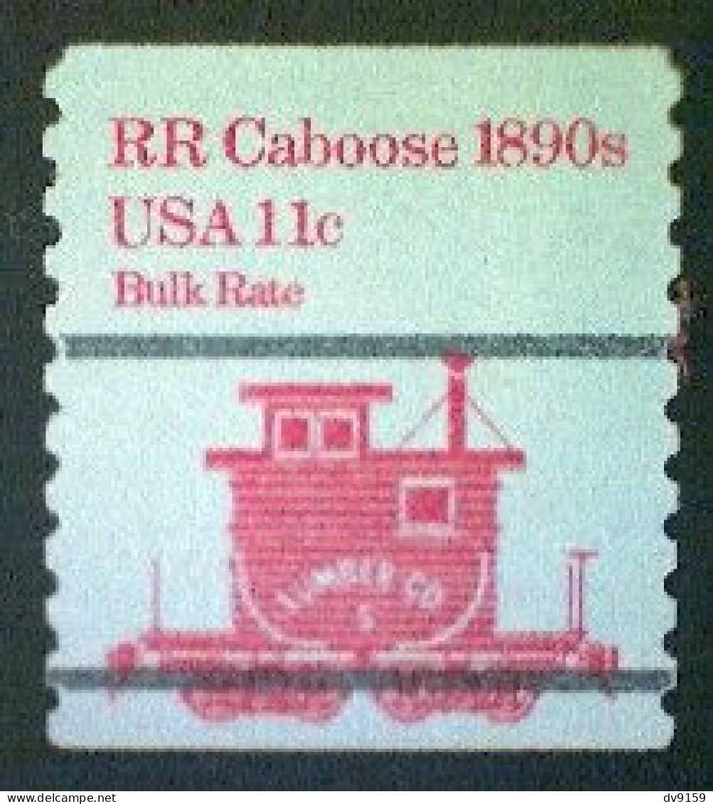 United States, Scott #1905a, Used(o), 1984 Coil, Transportation Series: Caboose Of 1890s, 11¢, Red - Oblitérés