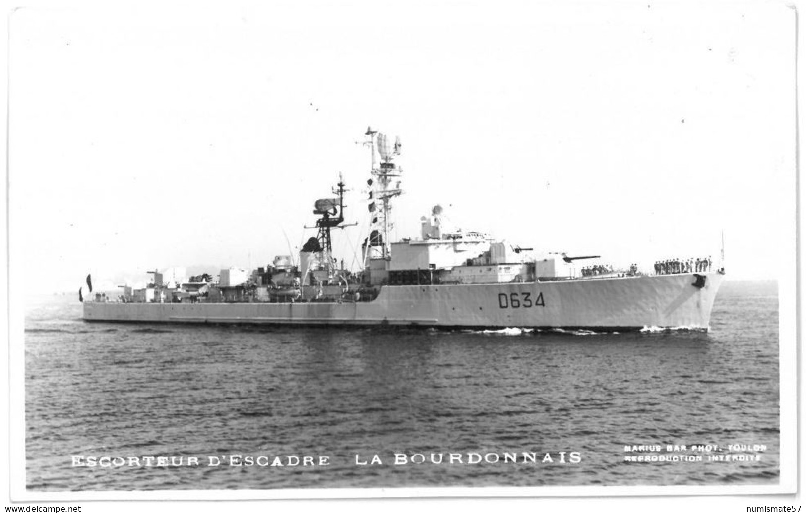 CPA Escorteur D'Escadre LA BOURDONNAIS - Ed. Marius Bar , Toulon - Guerra