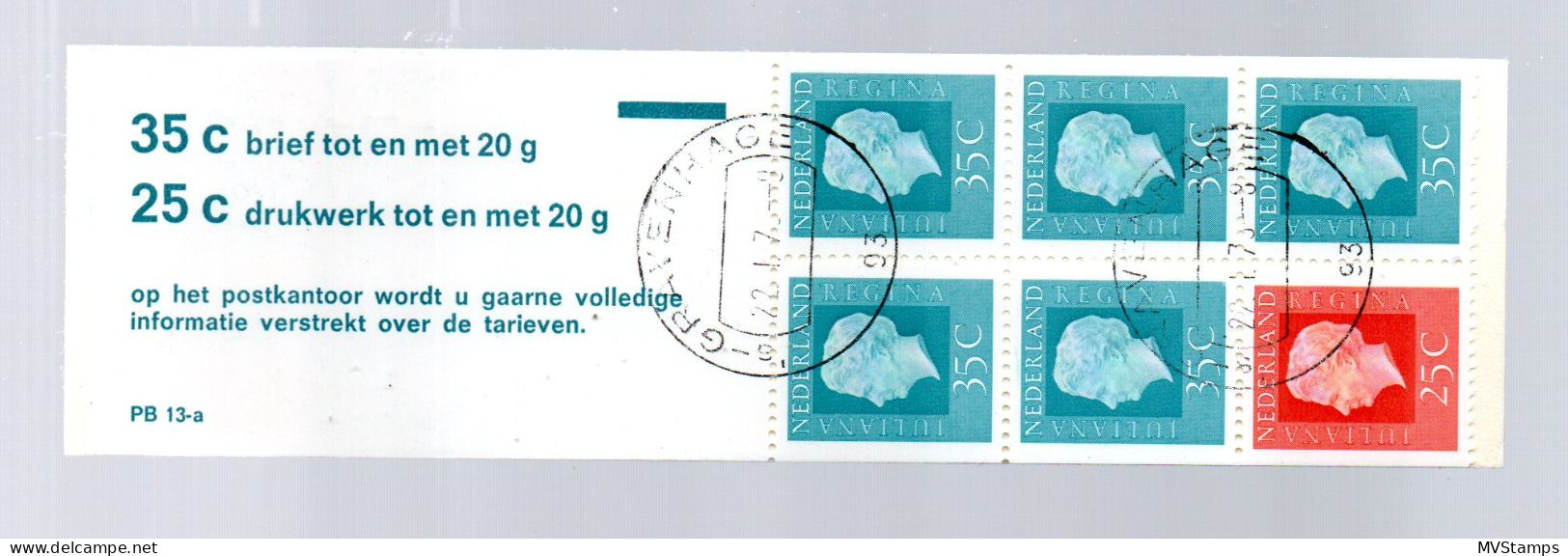 Nederland 1964 Postzegelboekje Regina PB 13 Gebruikt - Carnets Et Roulettes