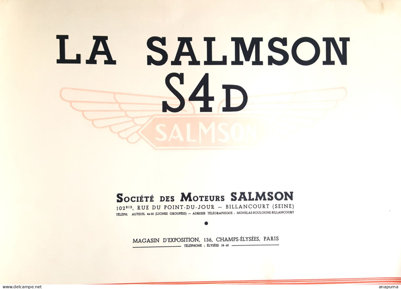 SALMSON Voiture, S4D, Cabriolet, Conduite Intérieur, Roadster, Faux Cabriolet, Chassis, Tirés à Part Couleur - Voitures